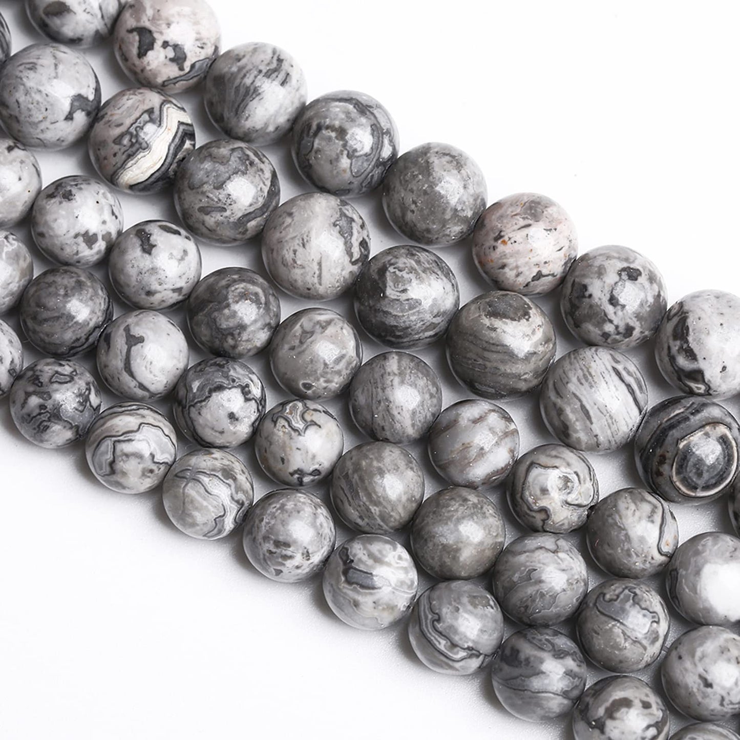 10MM 36PCS Natural Stone Map Jasper Loose Beads for Jewelry Making DIY Bracelet