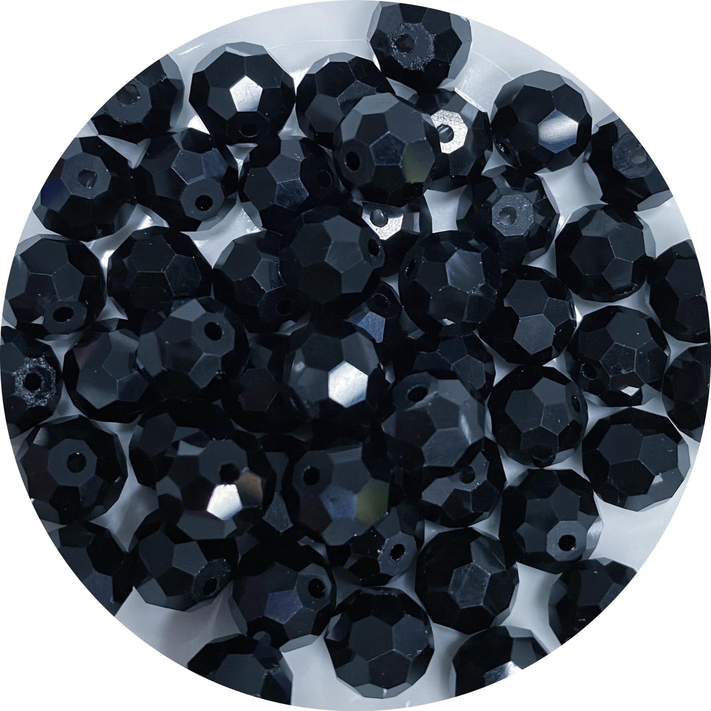 Xinhongo Crystal Glass Beads 200 Pieces 6mm Round Faceted Glass Spacer Beads for Jewelry Making Bracelet Earring Necklace DIY Craft Supplies(Black)