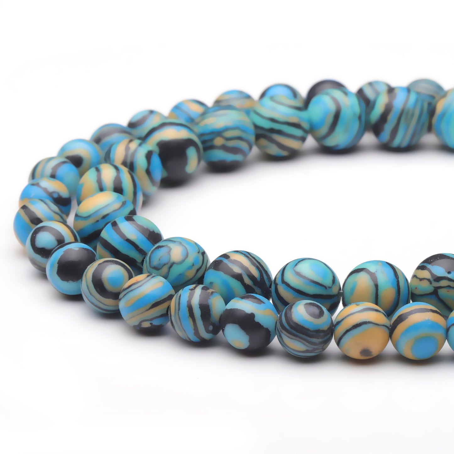 Youngbling Natural Gemstone Beads for Jewelry Making,10mm Blue Malachite Polished Round Smooth Stone Beads for Bracelet Necklace 15 Inch(Blue Malachite,10mm)