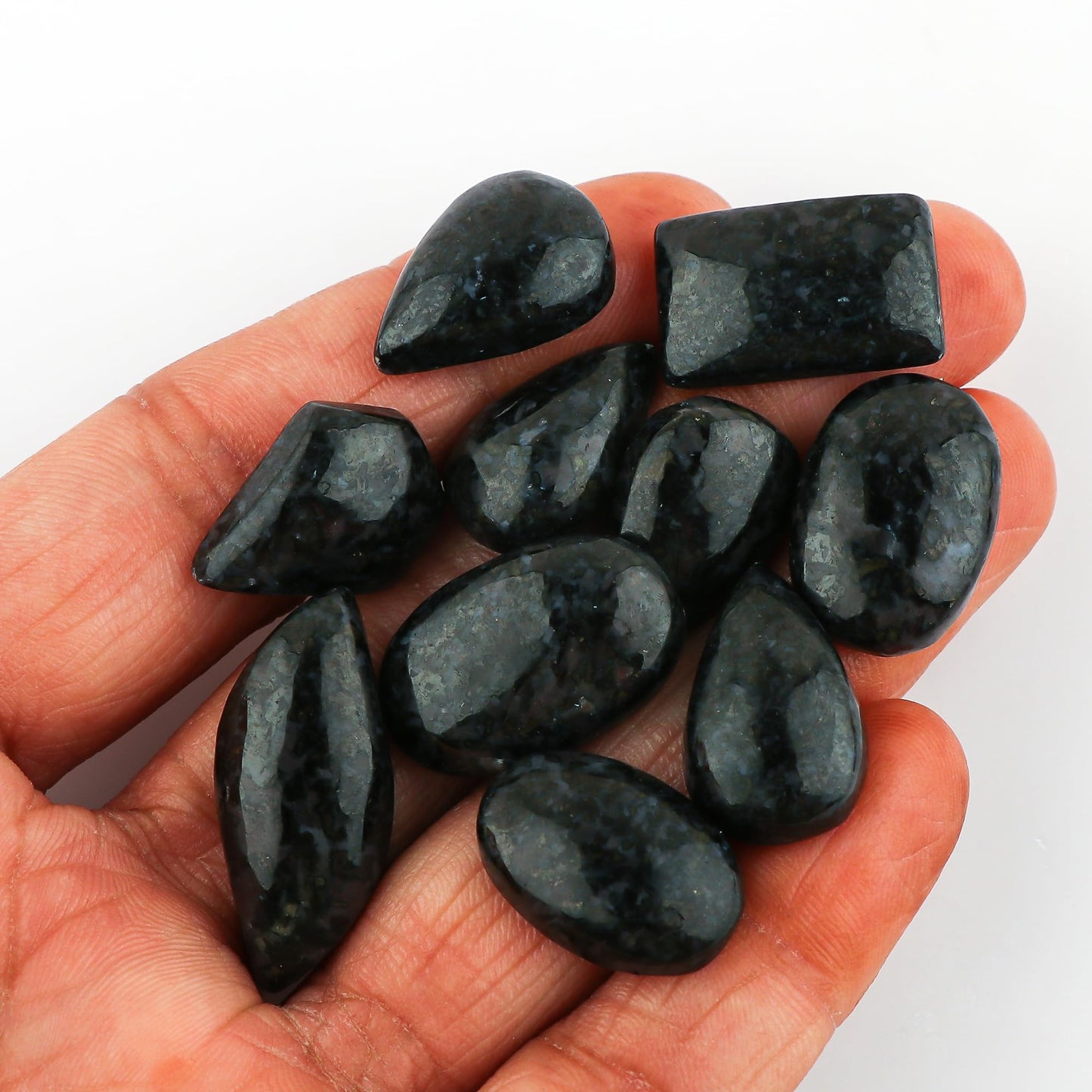 CRYSTALIS 10pcs Natural Gabru Jasper Loose Gemstone Wholesale Bulk Cabochons Jewelry Making Supply, Chakra & Healing Polished Stones, Wire Wrapping, DIY, Gem Collection [15-20mm]