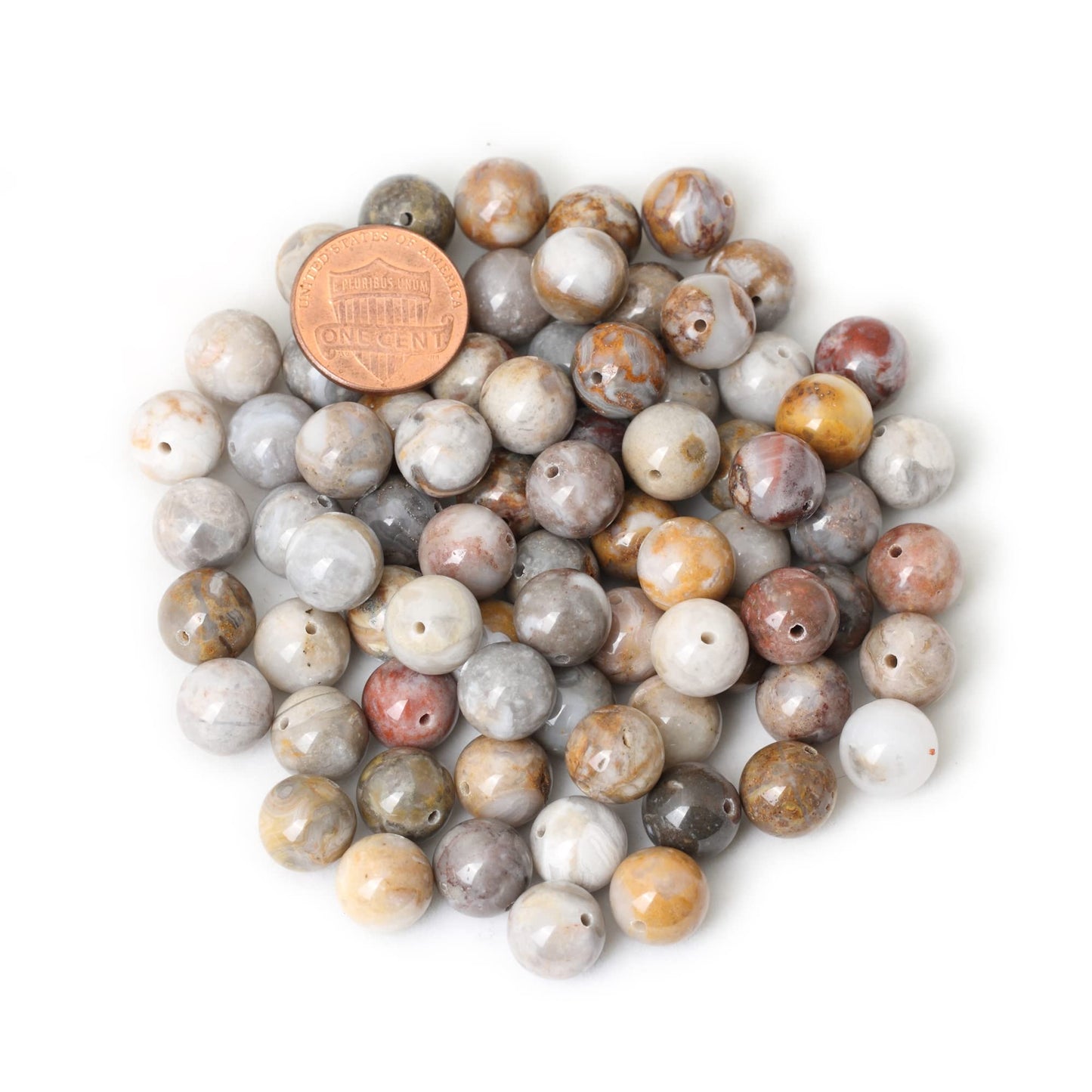 CHEAVIAN 35PCS 10mm Natural Gobi Agate Stone Gemstone Round Loose Beads for Jewelry Making Suppliese 1 Strand 15"