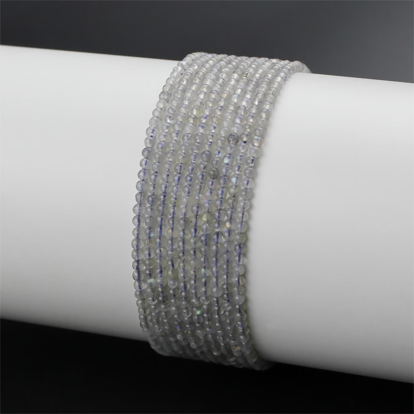 MJDCB 320pcs Natural Small Stone Beads 2mm Labradorite Round Smooth Loose Gemstone Bead for Jewelry Making Bracelets Earrings Necklaces Accessories