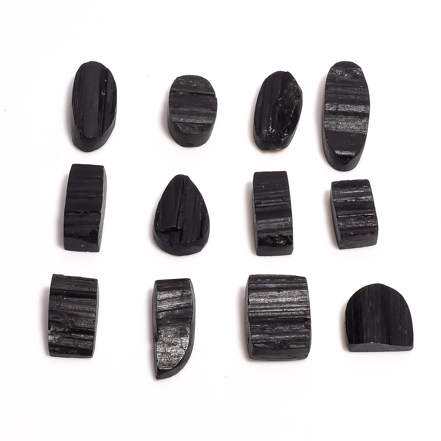 Gemkora 150 carats Natural Black Tourmaline Druzy Cabochons Gemstone Wholesale Lot Jewelry Making, Loose Crystals Supply, Polished Specimen, DIY, Wire Wrapping, Healing Crystals, Bulk Gemstone Deal