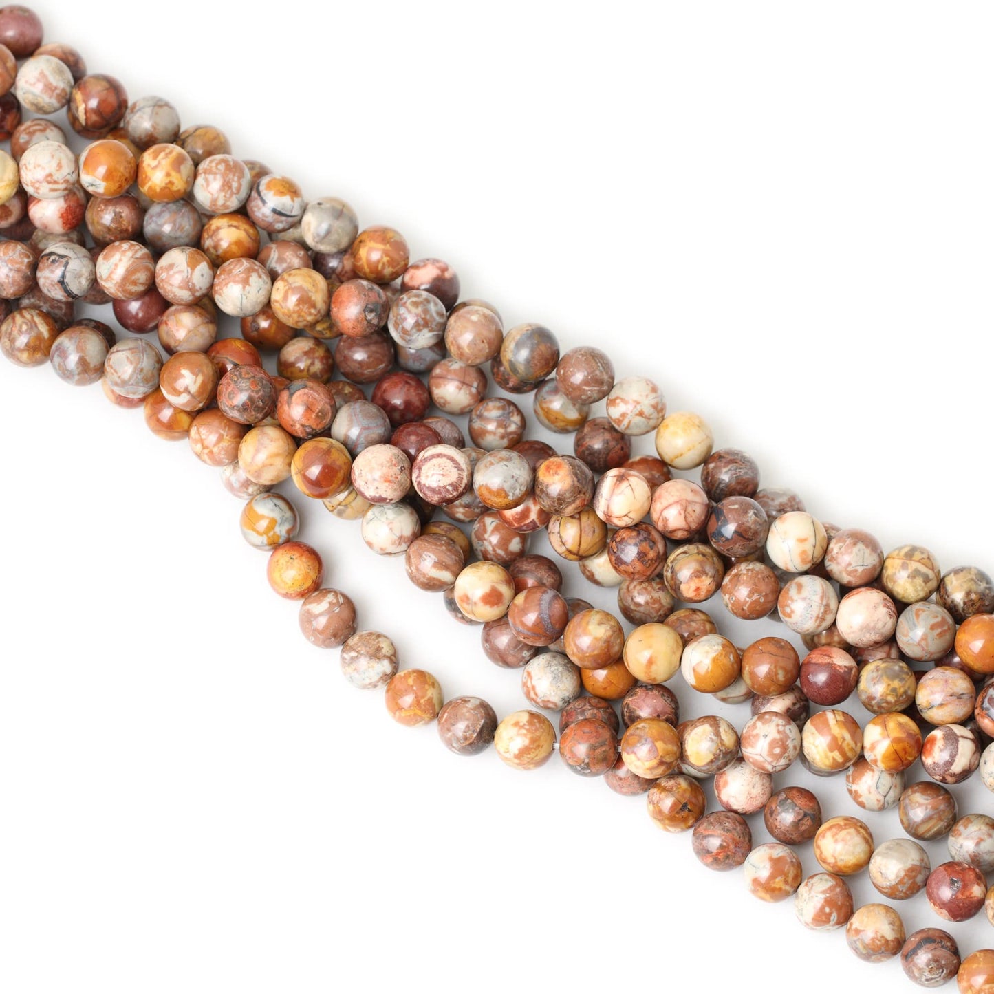 CHEAVIAN 45PCS 8mm Natural Birdeye Rhyolite Stone Gemstone Round Loose Beads for Jewelry Making 1 Strand 15"
