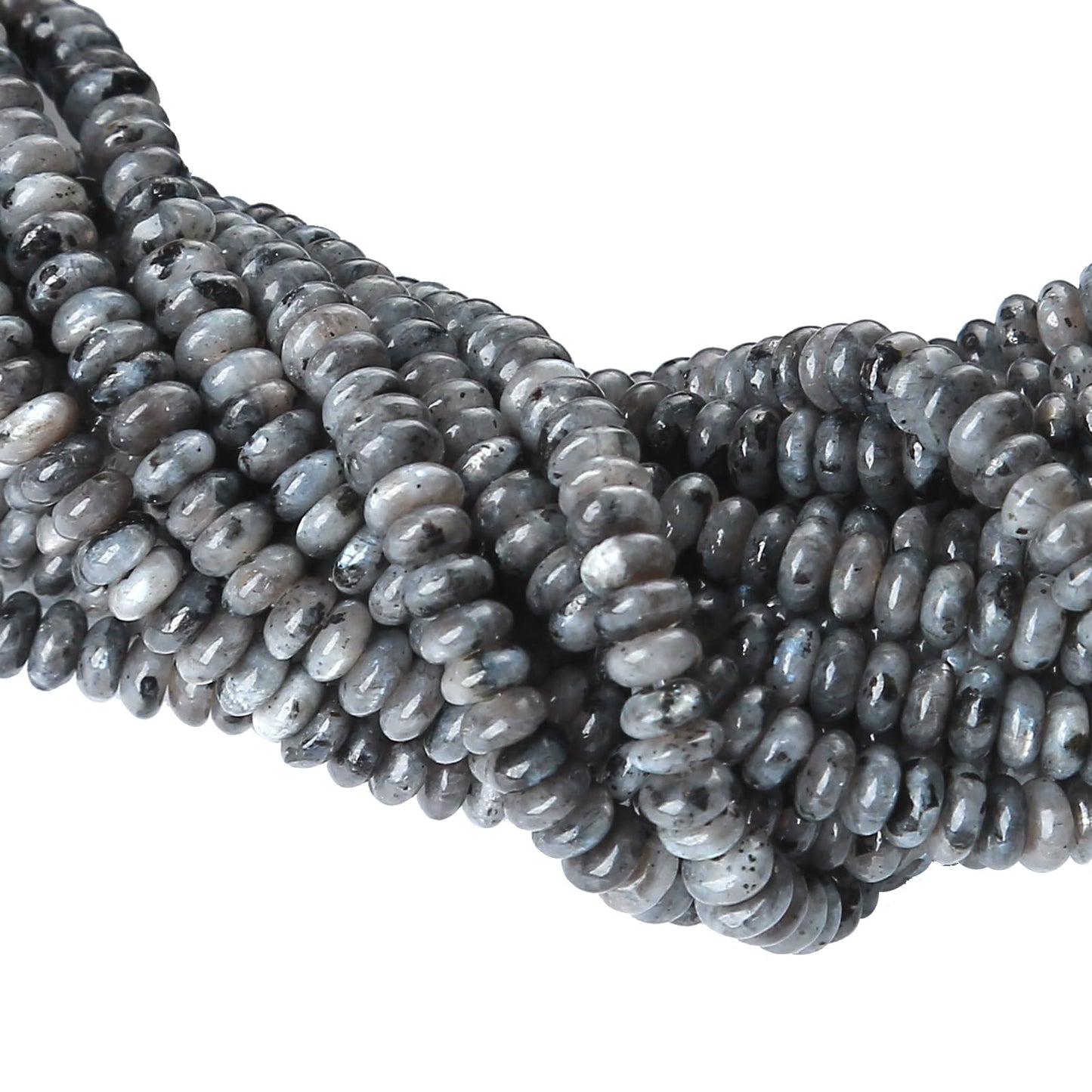2x4MM 150PCS Black Labradorite Tube Rondelle Abacus Disk Spacer Loose Beads for Jewelry Making
