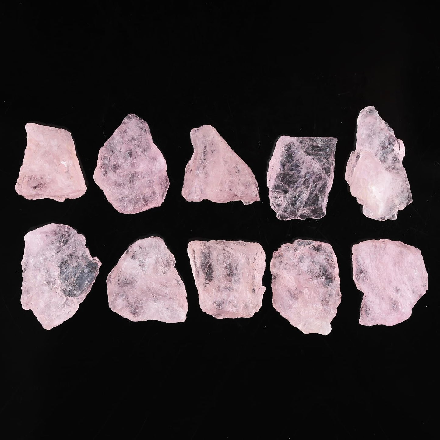 CRYSTALIS 10pcs Natural Morganite Raw Crystals, Loose Gemstone Wholesale Bulk Rough Jewelry Making Supply, Chakra Healing Stones, Wire Wrapping, DIY, Tumbling, Gem Collection (100 carats) (AAA+)