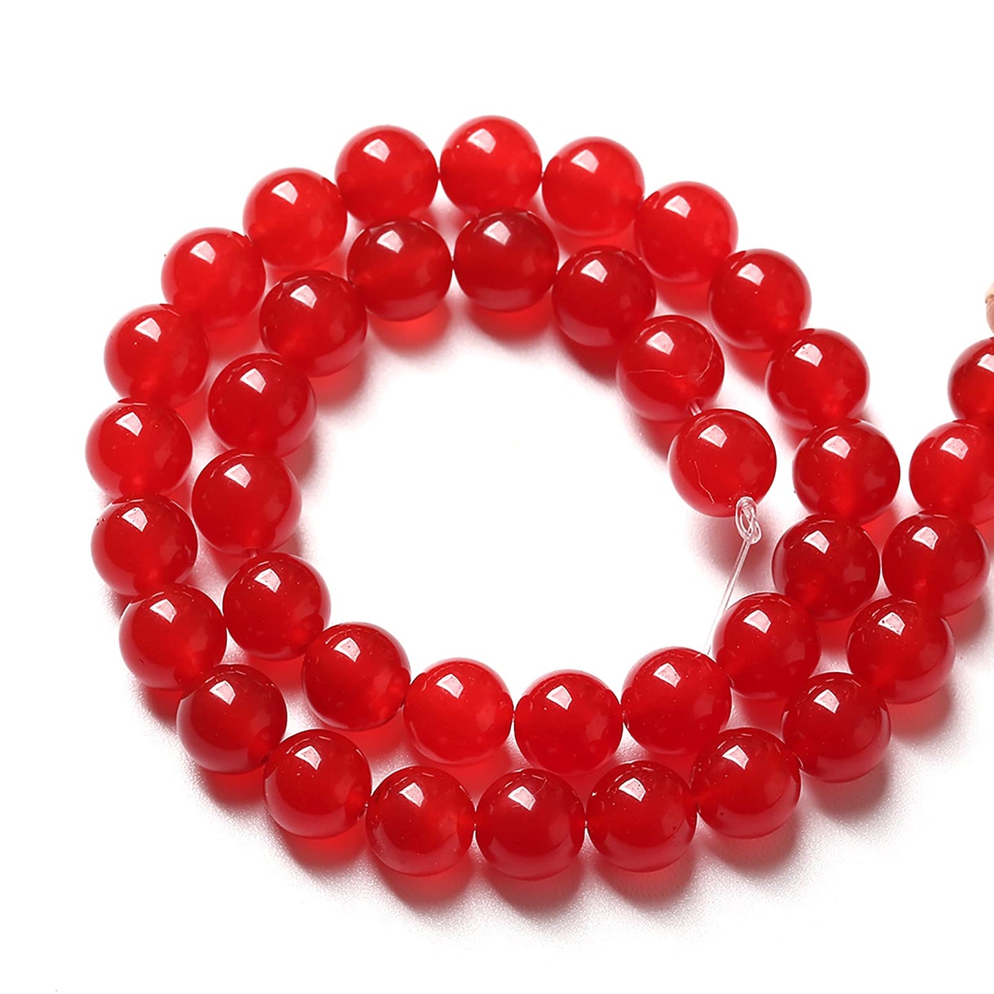 6MM 60PCS Natural Stone Red Chalcedony Jade Round Loose Beads for Jewelry Making DIY Bracelet Necklace
