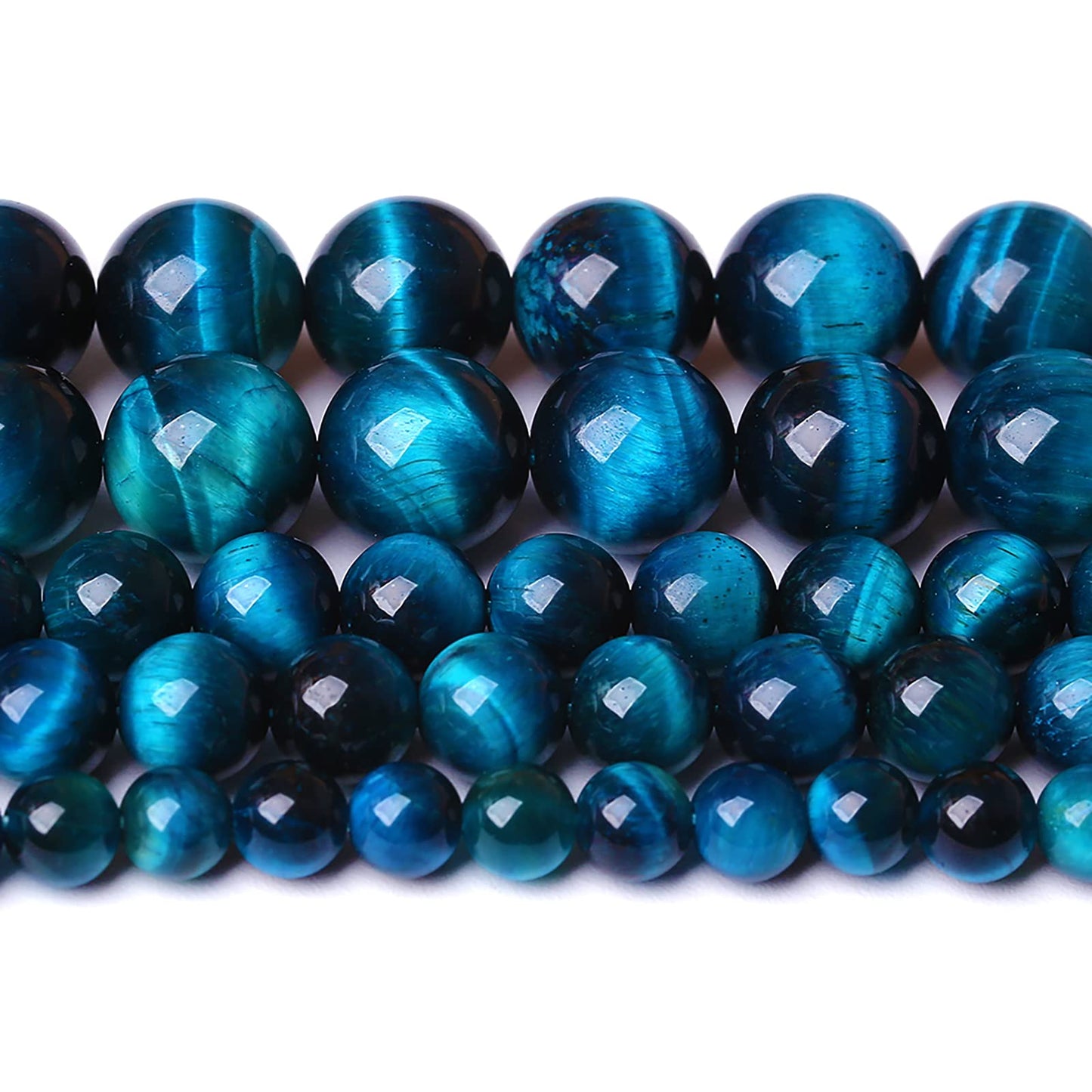 6mm 60PCS Blue Tiger Eye Beads Natural Stone Gemstone Spacer Loose Beads for Jewelry Making DIY Bracelet Semi Precious Beads Strand 15 inches