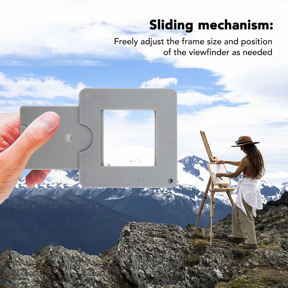 Yosoo Adjustable Viewfinder, Adjustable Sliding Mechanism for Photography Architecture Landscape Plastic Material