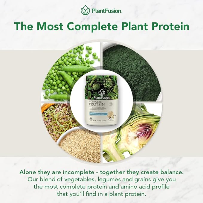 PlantFusion Complete Vegan Protein Powder - Plant Based Protein Powder With BCAAs, Digestive Enzymes and Pea Protein - Keto, Gluten Free, Soy Free, Non-Dairy, No Sugar, Non-GMO - Red Velvet 1 lb