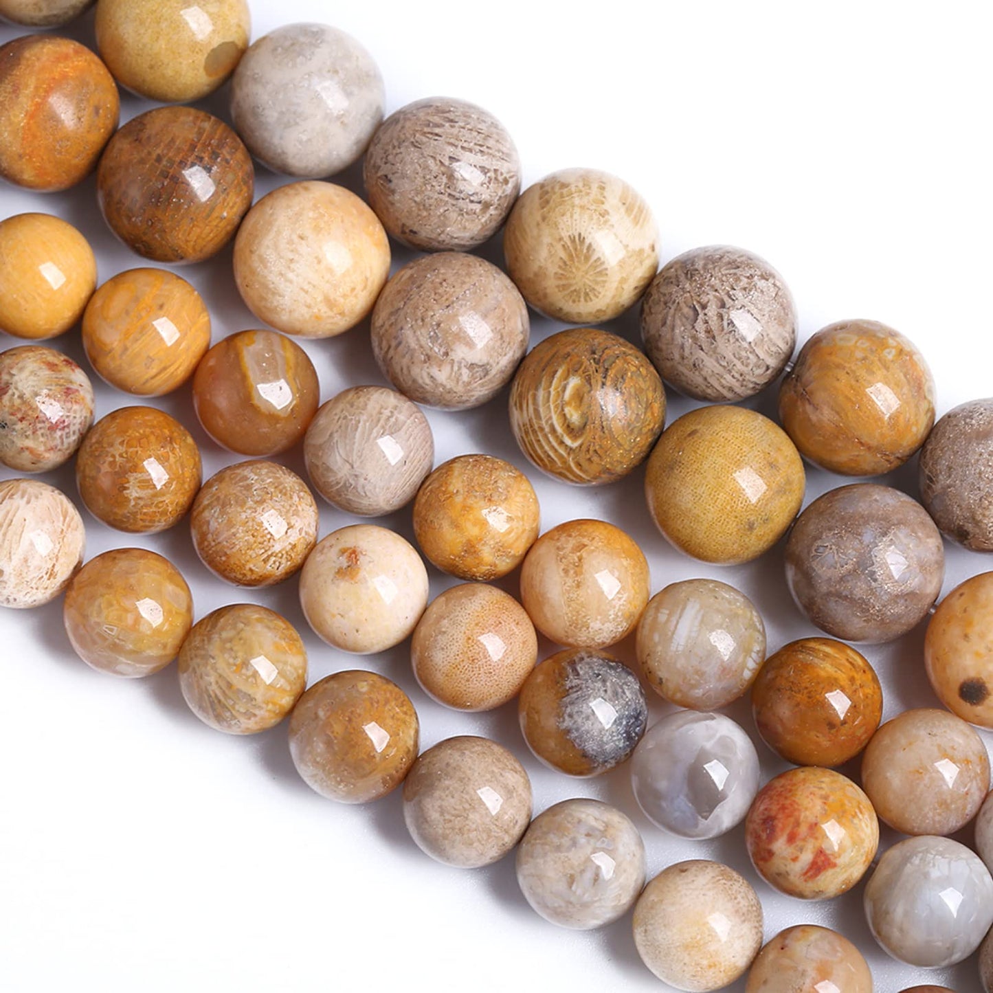 90PCS 8MM Natural Stone Coral Jade Chrysanthemum Beads for Jewelry Making DIY Bracelet