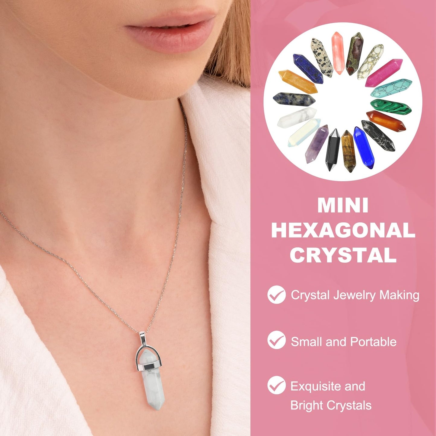 MECCANIXITY 10 Pack African Bloodstone Quartz Crystals, Polished Crystals Bulk Hexagonal Shaped Meditation Gemstone for Jewelry Making Energy Balance Accessories Gifts