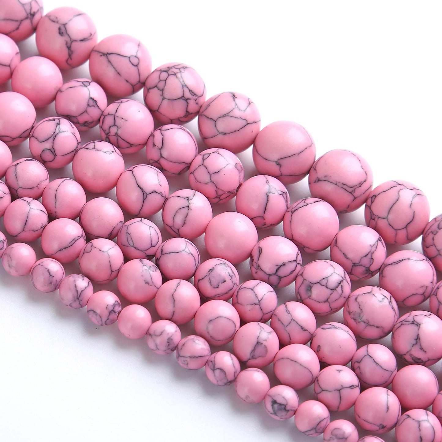 6MM 60PCS Pink Turquoise Spacer Loose Beads for Jewelry Making DIY Bracelet Necklace