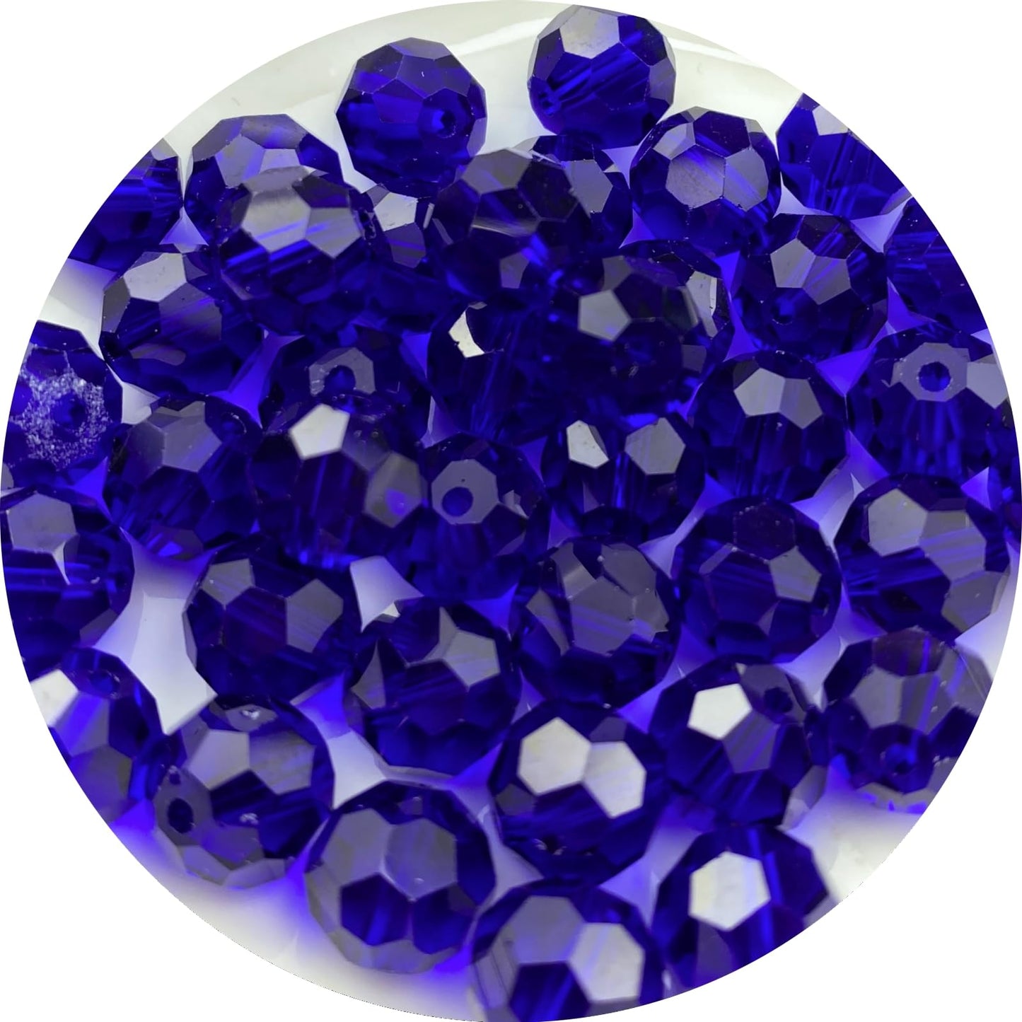 Xinhongo Crystal Glass Beads 500 Pieces 3mm Round Faceted Glass Spacer Beads for Jewelry Making Bracelet Earring Necklace DIY Craft Supplies(Deep Blue)