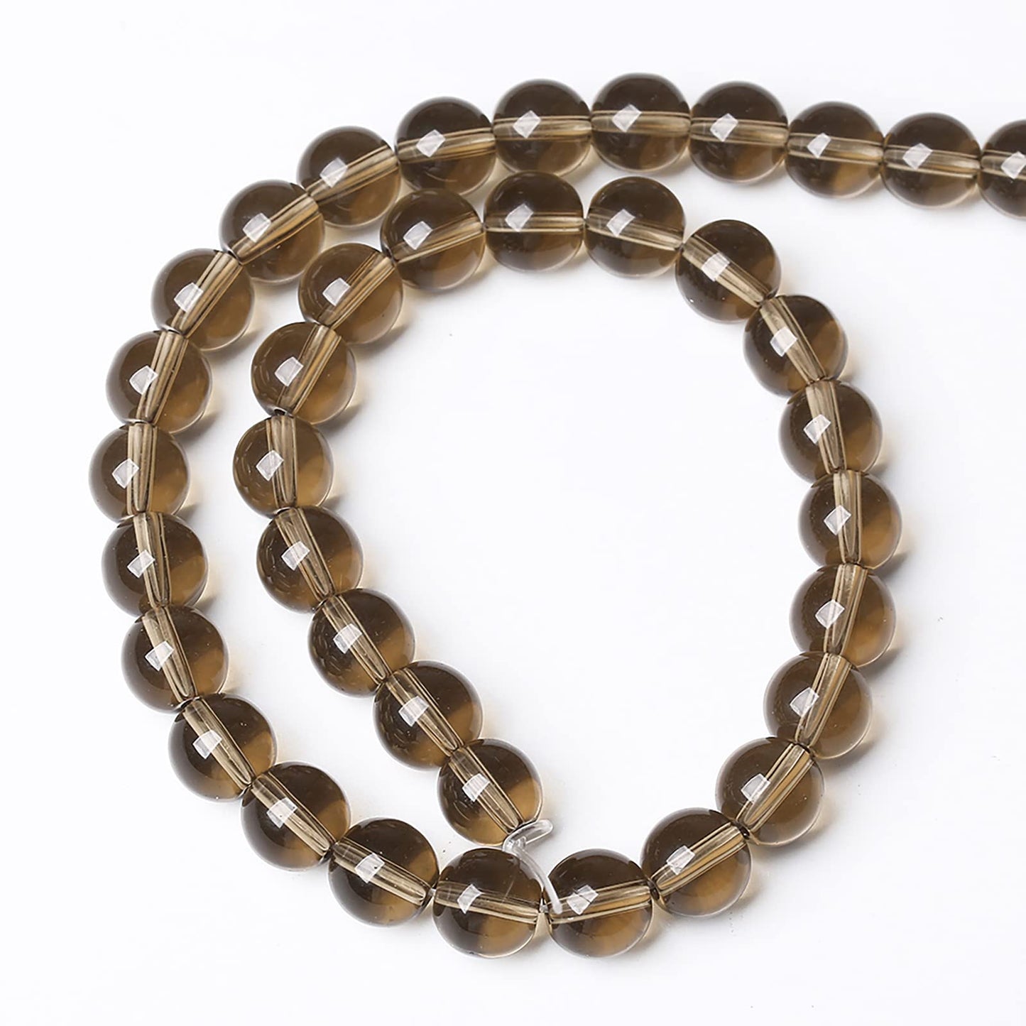 8MM 46PCS Smoky Quartz Glass Crystal Beads for Jewelry Making DIY Bracelet