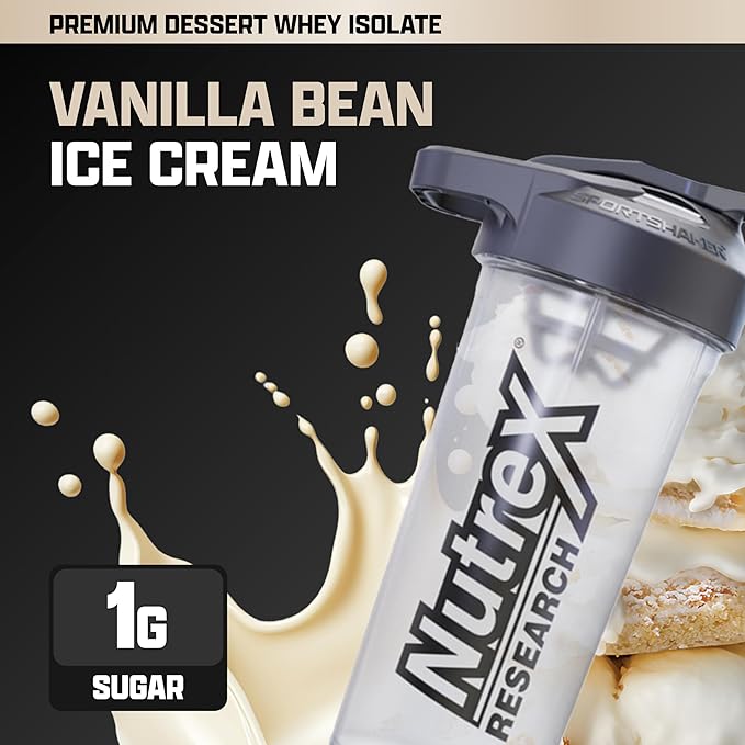 Nutrex Research IsoFit Whey Protein Powder Instantized 100% Whey Protein Isolate (70 Servings, Vanilla Bean Ice Cream)