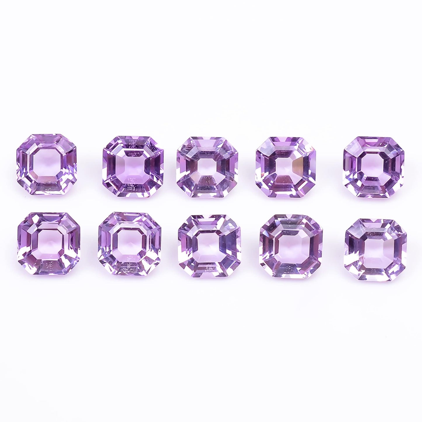 GEMKORA 4pcs, 8x8x5mm Natural Pink Amethyst-Rose the France, Octagon Shape-Asscher Cut Gemstone Wholesale Lot, Jewelry Making Loose Gemstone, Minerals, DIY, Healing Crystals, Bulk Gemstone Deal