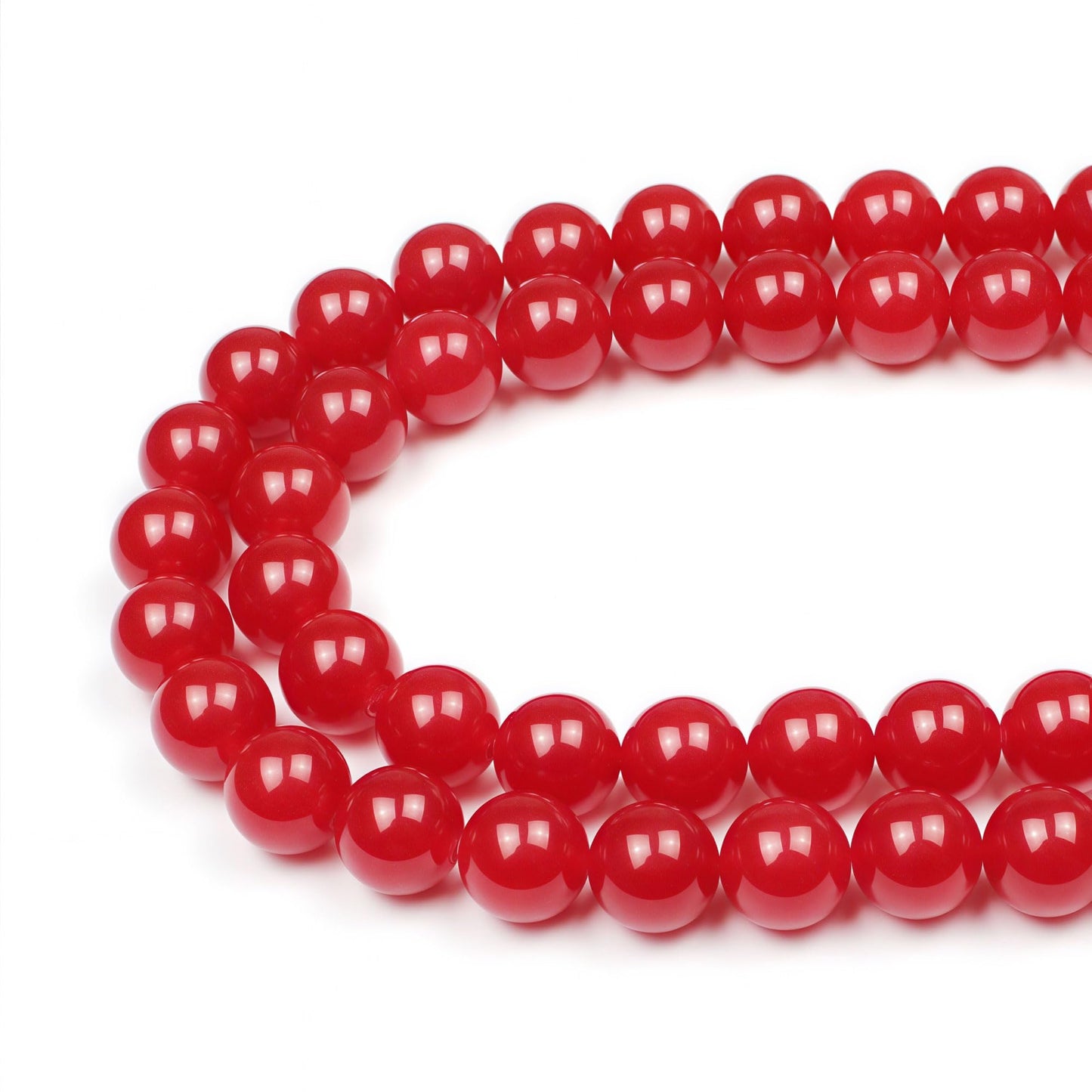 MJDCB Natural Red Jade Round Loose Beads for Jewelry Making DIY Bracelet Necklace (12mm)