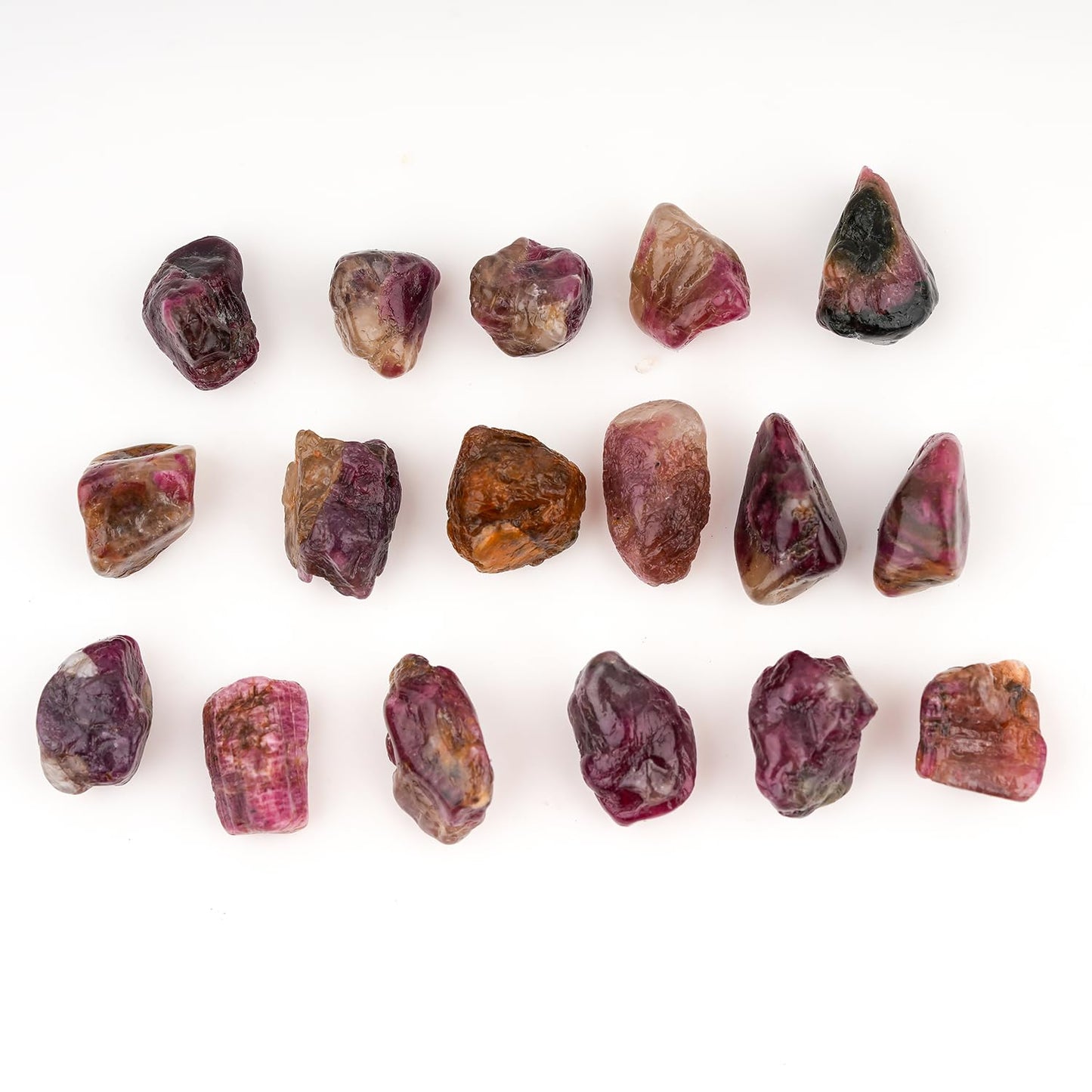 ColouredRocks 100 carats Pink Tourmaline Crystals, Raw Stones, Rough Gemstones, Jewelry Making Supply, Cabbing, Polishing, Cutting, DIY, Crafts (16+pcs) (10-15mm)