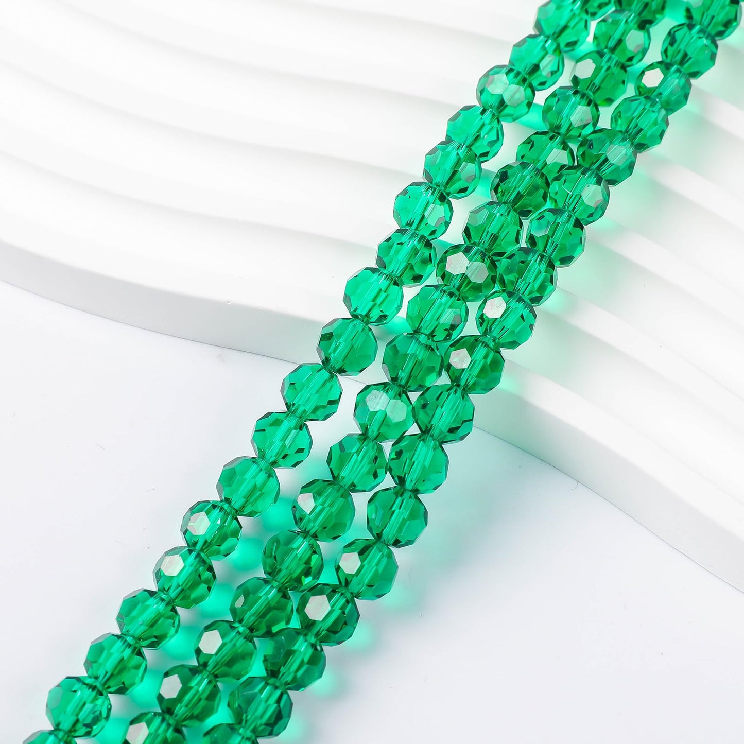 450PCS 6MM Malachite Green Round Crystal Glass Beads for Jewelry Making,Novborcz Glass Beads Faceted Rondelle Beads DIY Glass Crystal Beads for Bracelets Necklace Pendants Jewelry Making DIYCraft