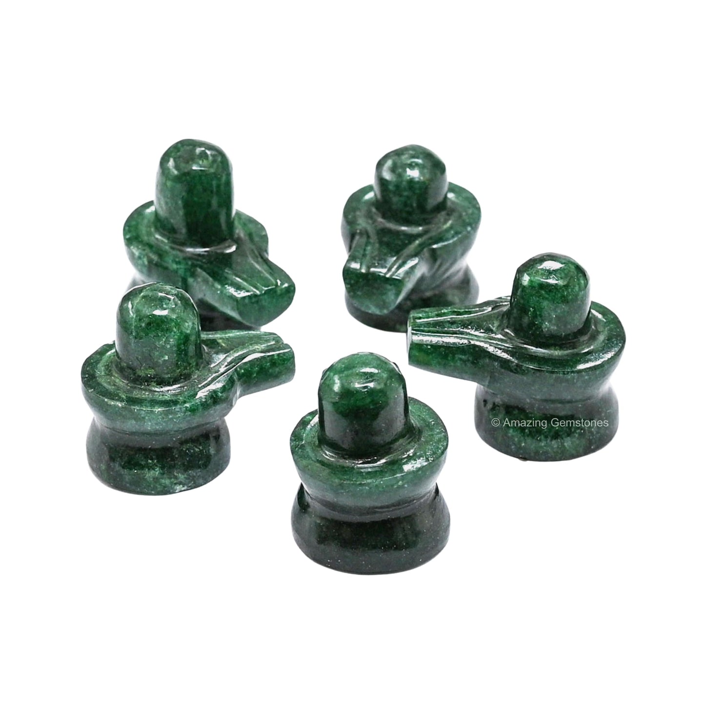 Amazing Gemstone Shiva Lingam Stone Green Aventurine Crystal - Shivling for Pooja, Home Office Room Decor made of Healing Crystals and Healing Stones - Adiyogi Shiva Lingams