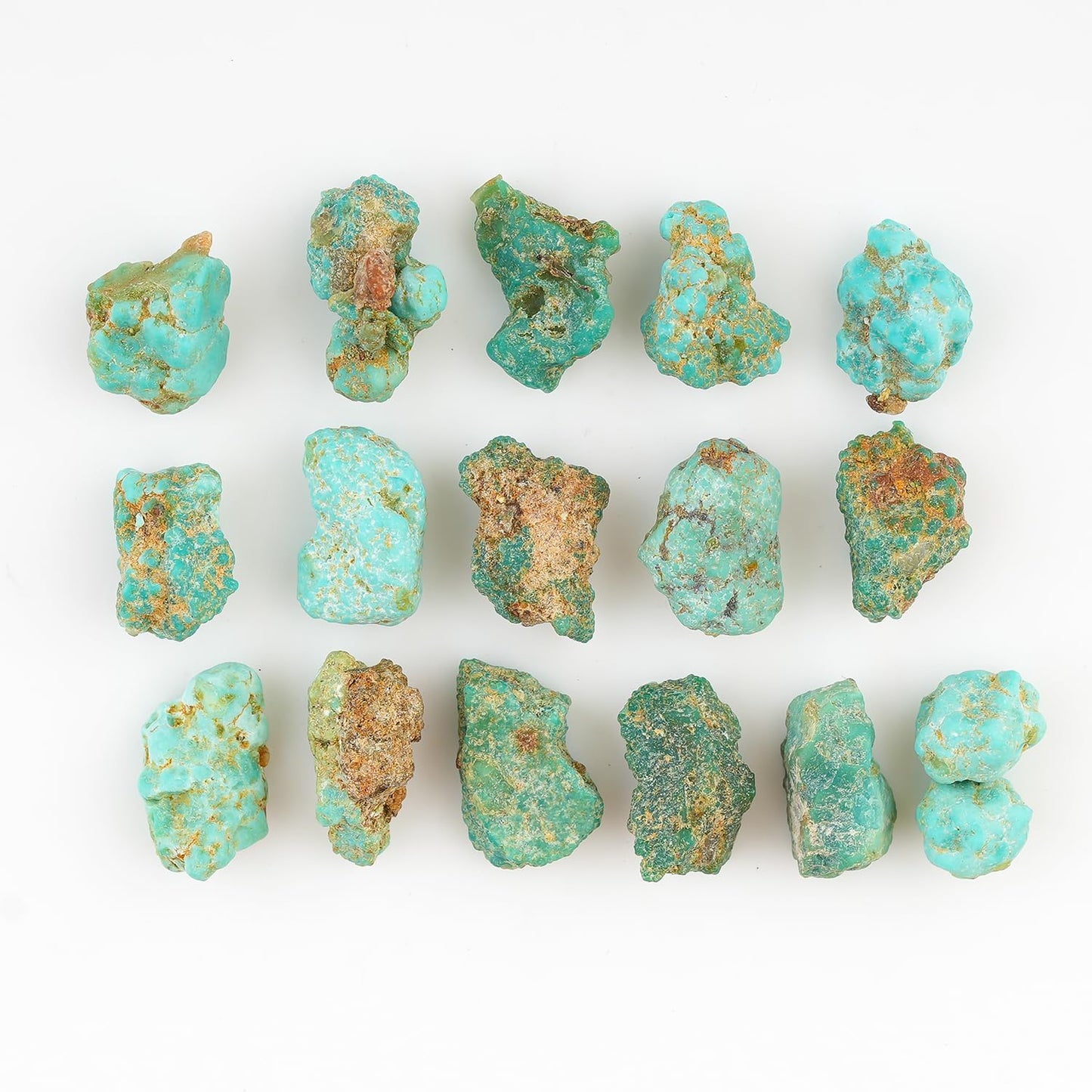 ColouredRocks 50 carats. Tibetan Turquoise Crystals, Raw Stones, Rough Gemstones, Jewelry Making Supply, Cabbing, Polishing, Cutting, DIY, Crafts (14-15pcs) (7-10mm)