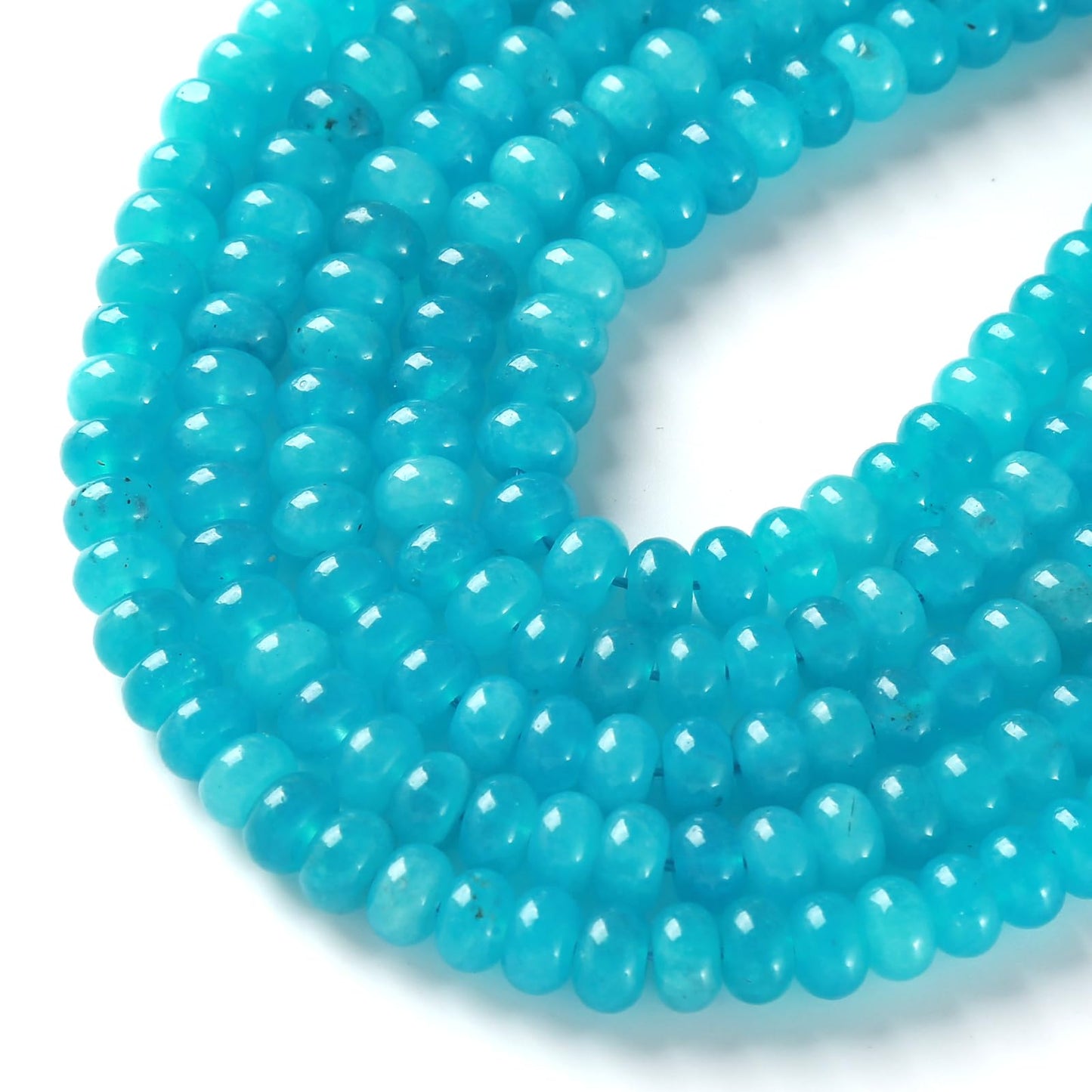 5x8MM 72PCS Amazonite Chalcedony Disk Stone Tube Rondelle Abacus Spacer Loose Beads for Jewelry Making Bracelet DIY Accessories