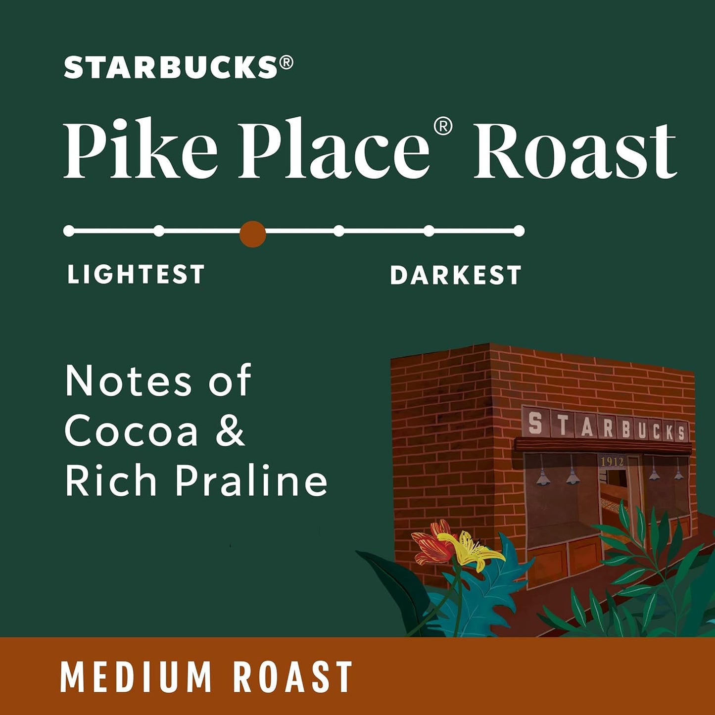 Starbucks Ground Coffee - Medium Roast Pike Place Roast | Six 18 oz Bags for Hot or Iced Coffee