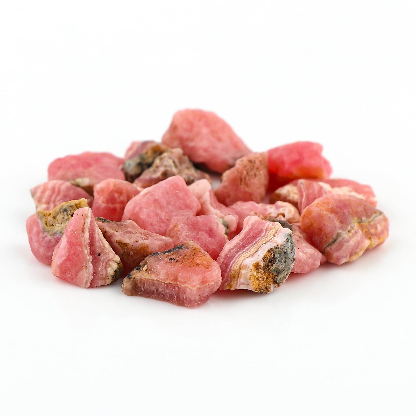Gemkora 50 ct. Natural Rhodochrosite Rough Gemstone, Raw Crystals, Rhodochrosite Rock, Jewelry Making Supplies, Chakra Healing Crafts & DIY Stone (6-8pcs) (10-15 mm)