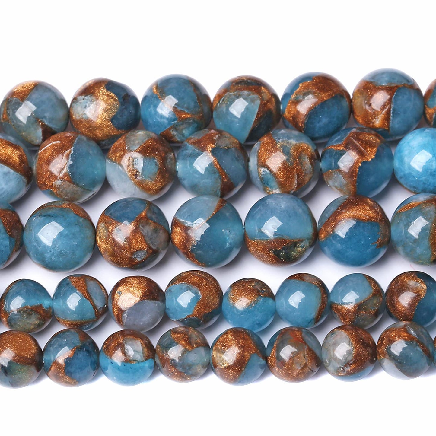 12MM 30PCS Lake Blue Cloisonne Craft Spacer Loose Beads for Jewelry Making DIY Bracelet