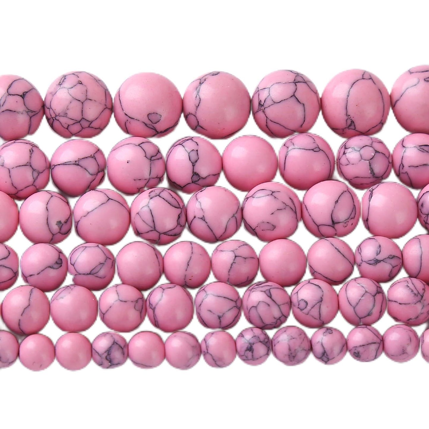 36pcs 10mm Pink Turquoise Beads Natural Stone Round Loose Spacer Beads for Jewelry Making DIY Bracelet Necklace 1 Strand 15inch