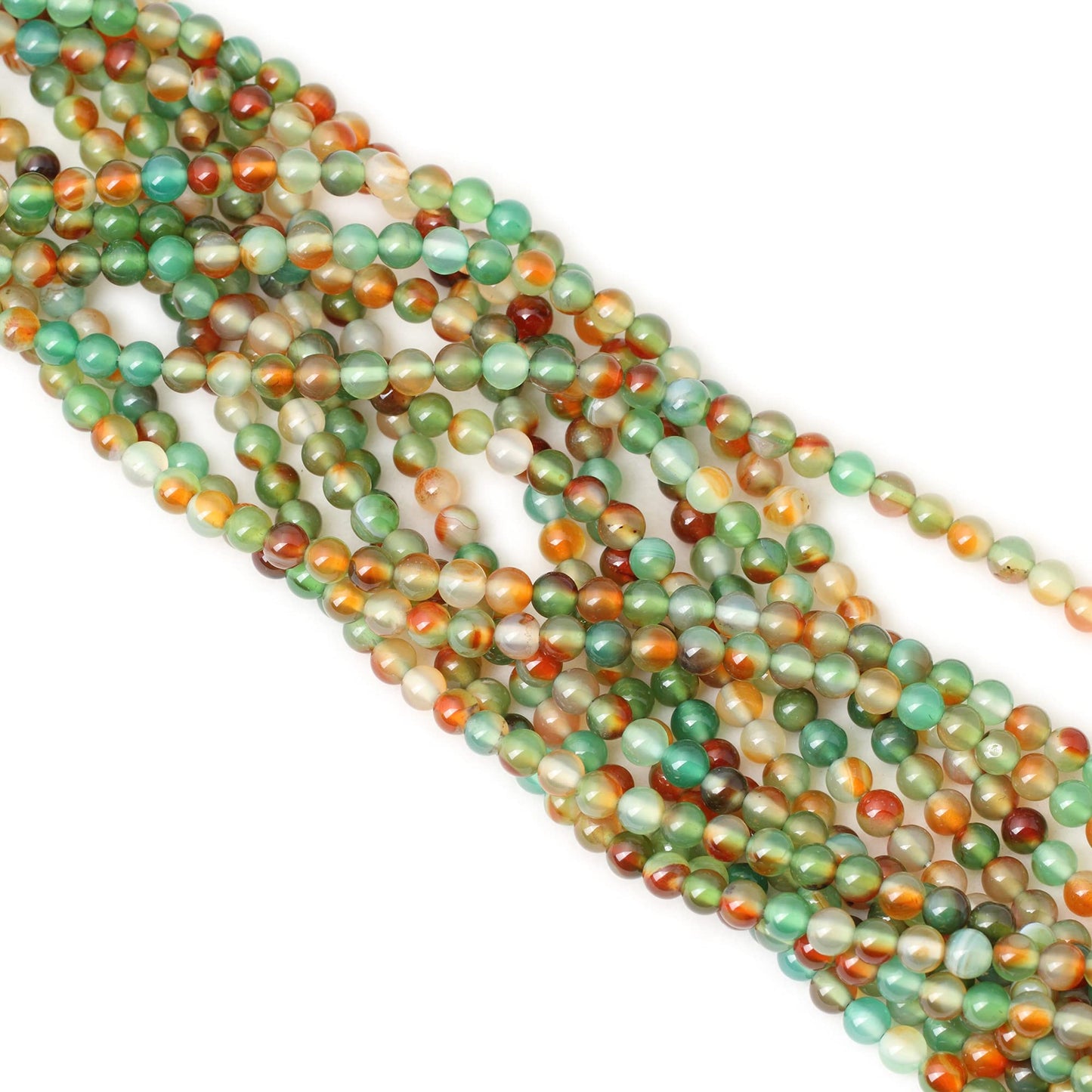 CHEAVIAN 60PCS 6mm Peacock Agate Round Loose Beads for Jewelry Making DIY Materials 1 Strand 15"
