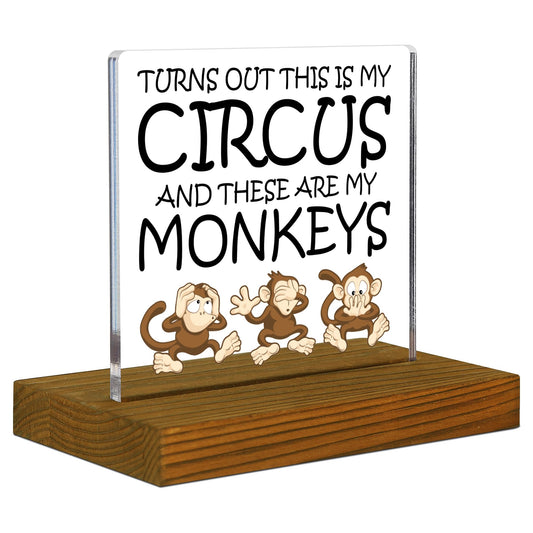 Funny Team Office Gifts for Coworkers, Funny Office Work Gifts for Coworker, Gag Gift for Boss Employee, White Elephant Gift, Sarcastic Sayings Sign, Acrylic Desk Decor Sign with Wood Stand - FSA236