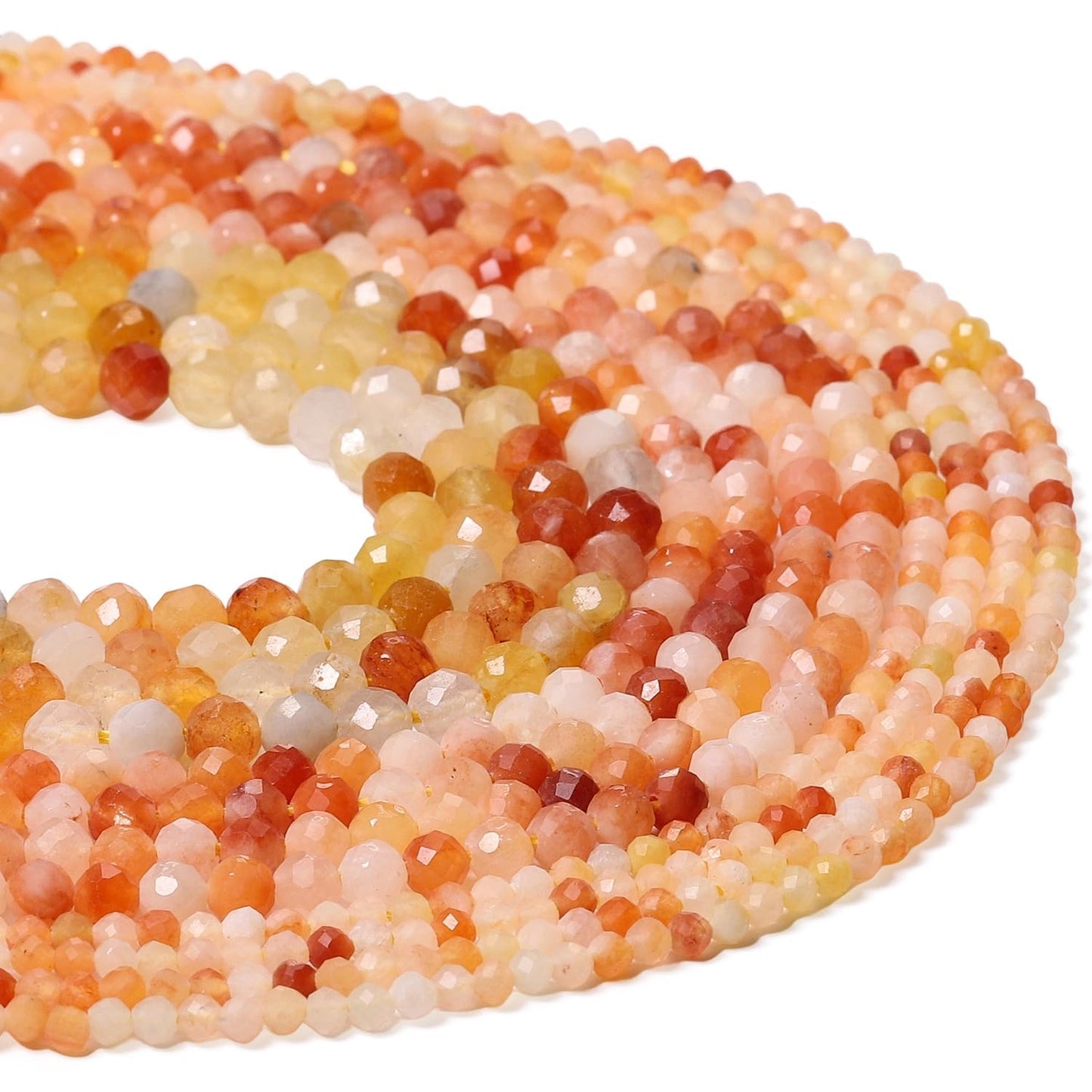 Song Xi 180pcs 2mm Natural Red Aventurine Gemstone Beads Faceted Round Loose Stone Beads for Jewelry Making (1 Strand)