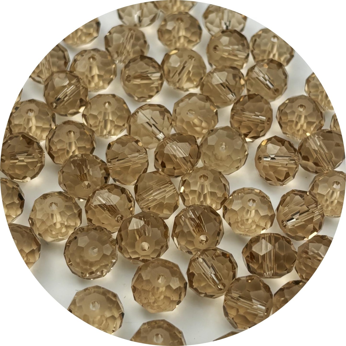 YUEXIGO 60pcs 10mm Crystal Glass Beads for Jewelry Making, Faceted Rondelle Glass Spacer Beads for Wind Chimes Bracelet Earring Necklace DIY Craft(Champagne)