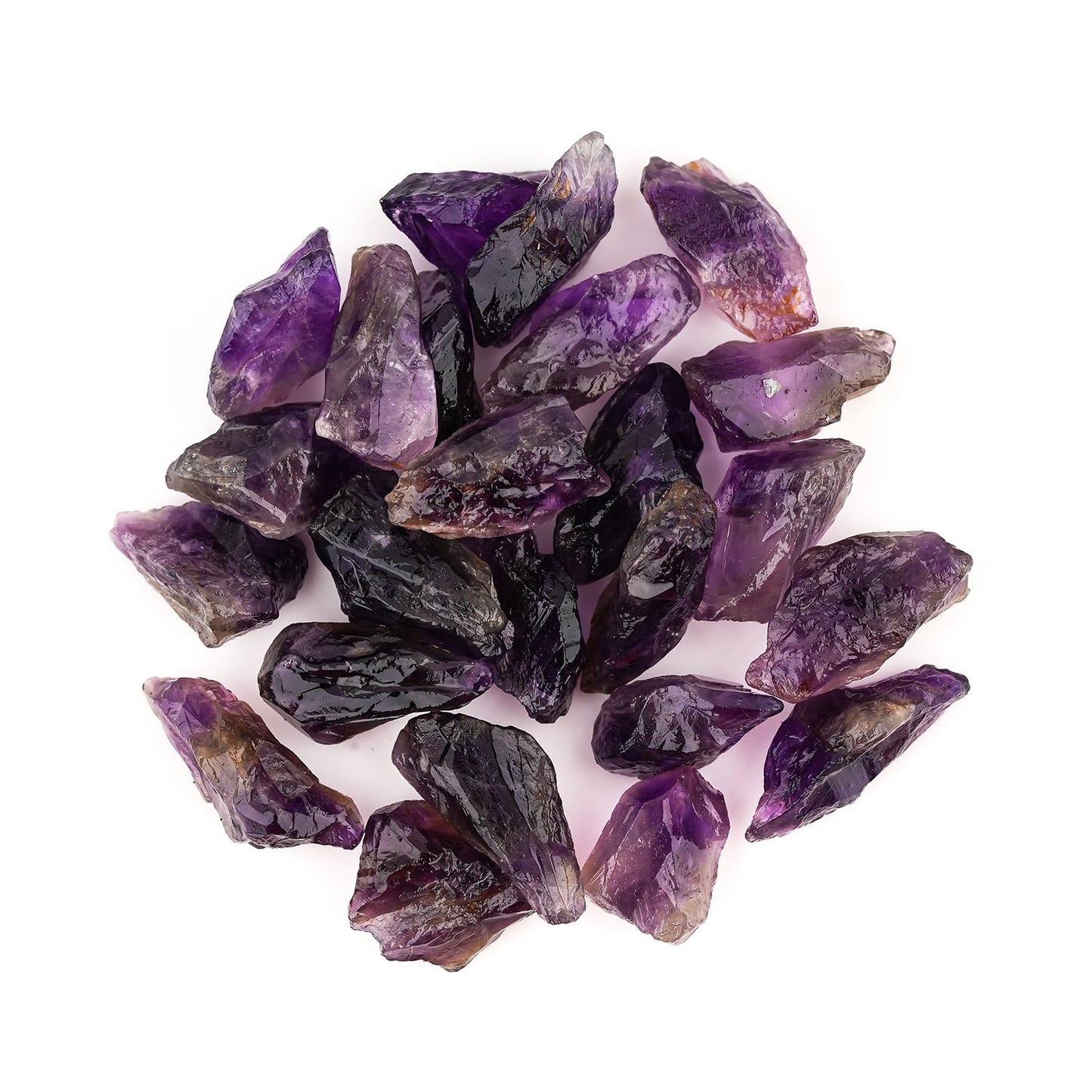 ColouredRocks 100 carats Chevron Amethyst Crystals, Raw Stones, Rough Gemstones, Jewelry Making Supply, Cabbing, Polishing, Cutting, DIY, Crafts (24-25pcs) (10-15mm)