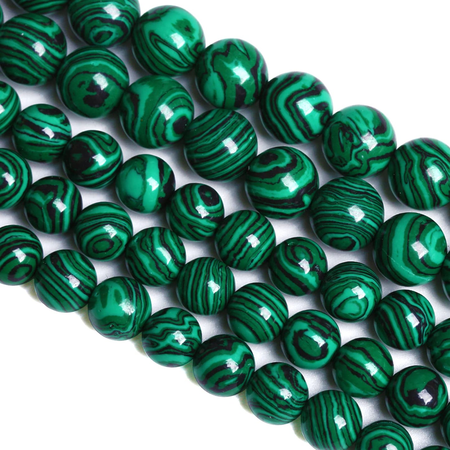 10MM 36PCS Green Malachite Spacer Loose Beads for Jewelry Making DIY Bracelet Necklace 1 Strand 15’’