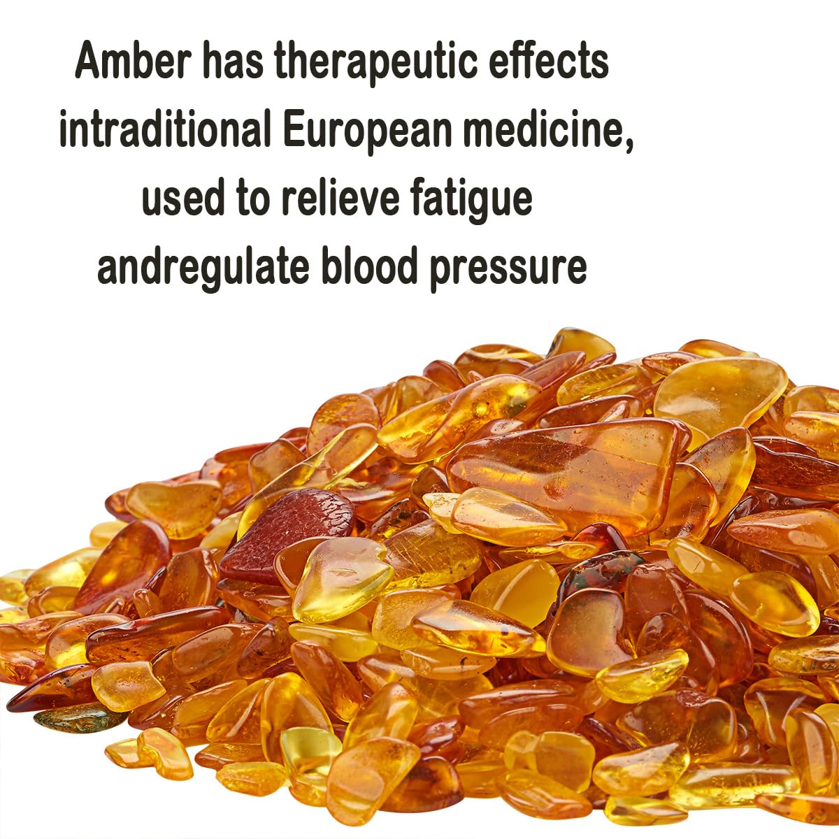 ELEGAMBER Natural Baltic Amber Stone Therapeutic Grade Crystal Slice Multifunctional Healing Stone for Healing, Psychological Energy, Fish Tank Decoration, Yoga, Meditation, Crafts, Healing Pillow Filling (Polishing 100g)