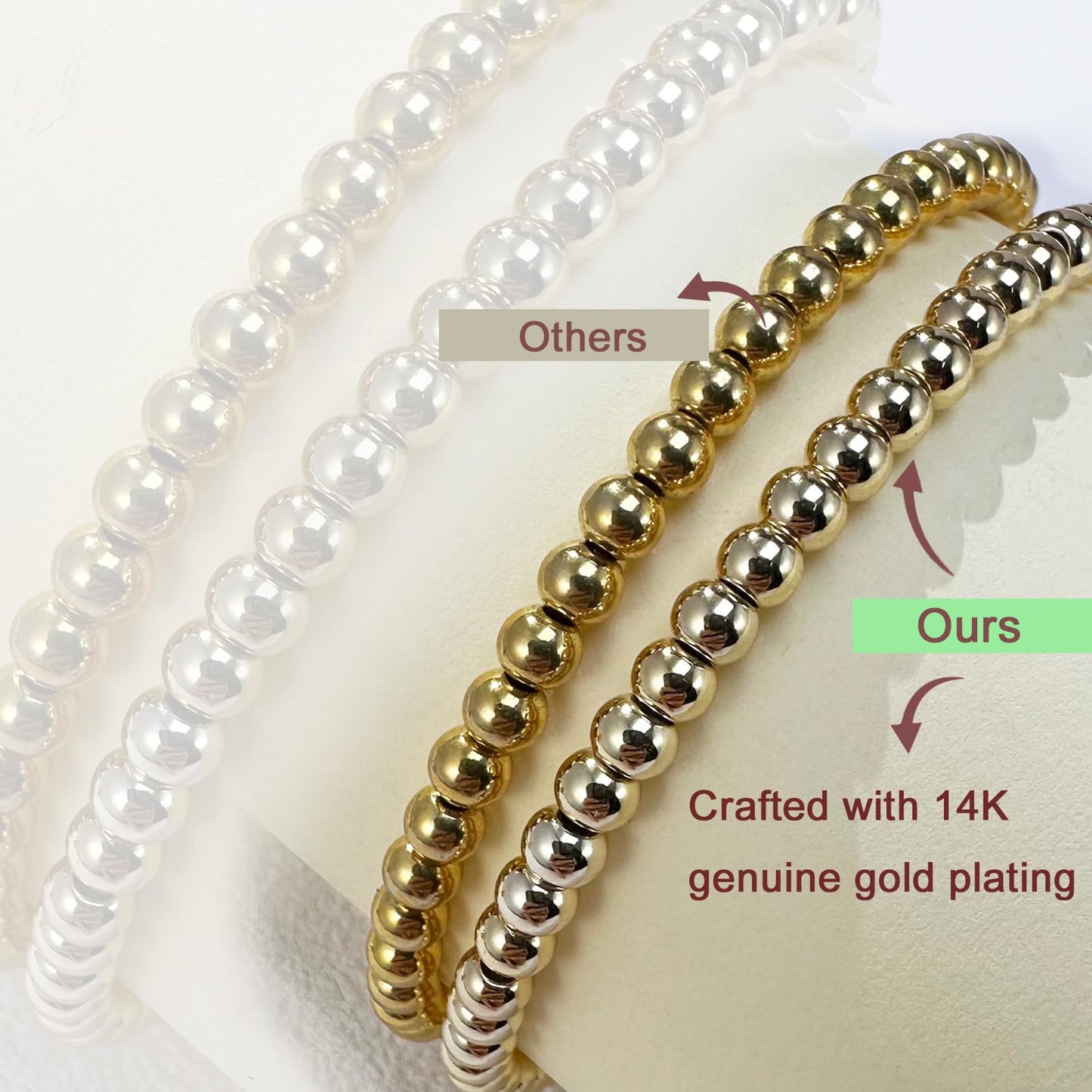 Free bird Gold Bracelets for Women 14k Gold Plated November Birthstone Beaded Bracelet Cute Stretch Bracelet for Gift
