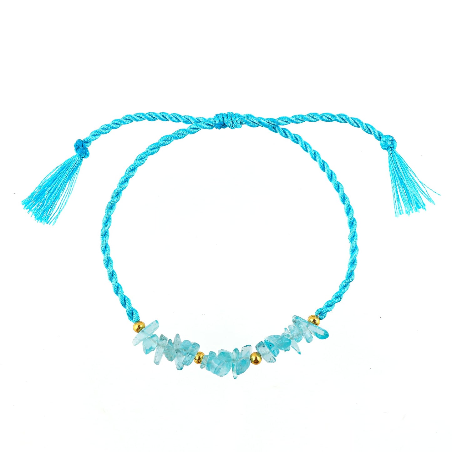 GEMSYMPHONY Neon Apetite Gemstone Chips Rope Bracelet – Adjustable Handmade Crystal Chip Bead Bracelet for Women & Men, Natural Stone Healing Jewelry, Boho Style, Unisex Spiritual Gift (Neon Apetite)