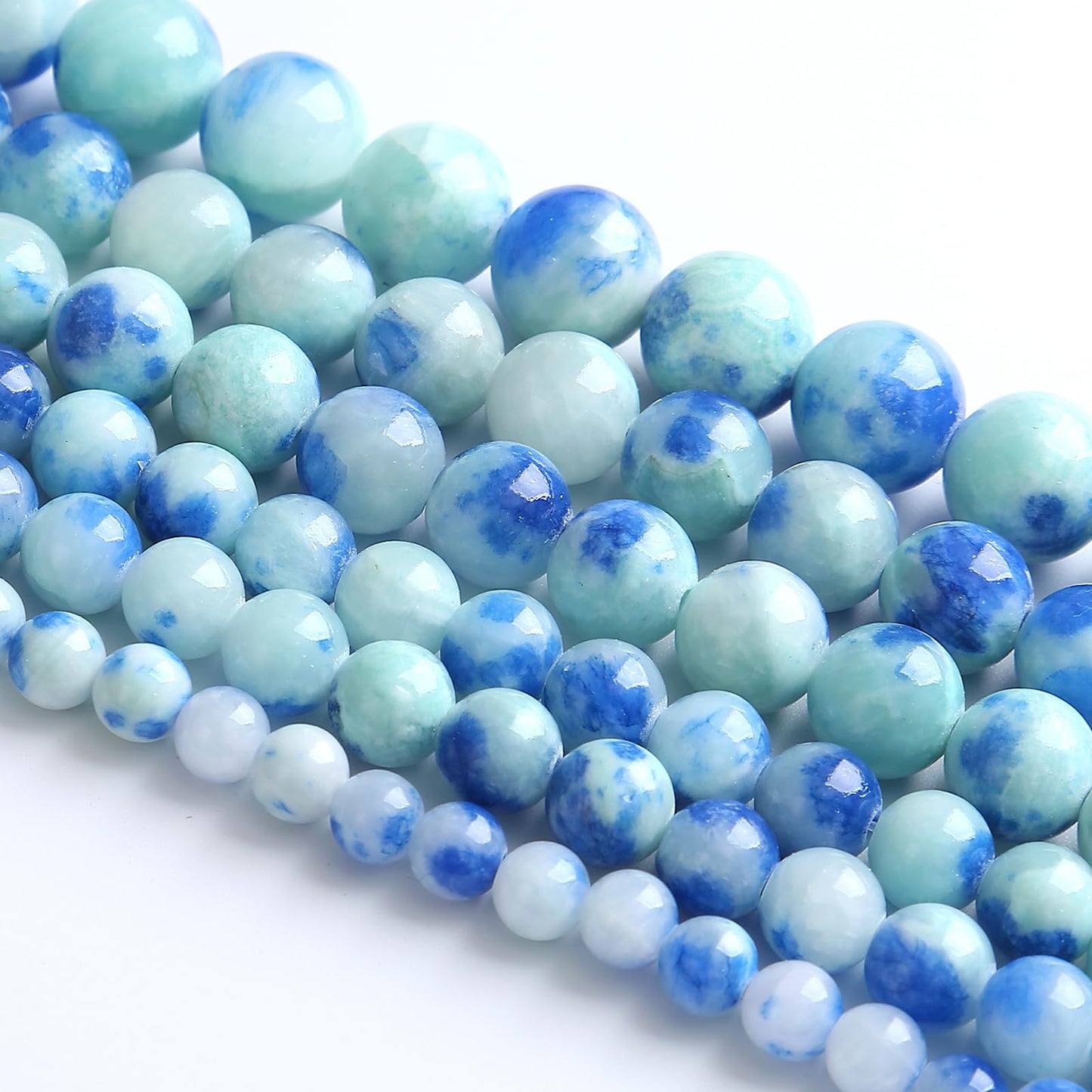 10MM 38PCS Peacock Blue Persian Jade Spacer Loose Beads for Jewelry Making DIY Bracelet Necklace