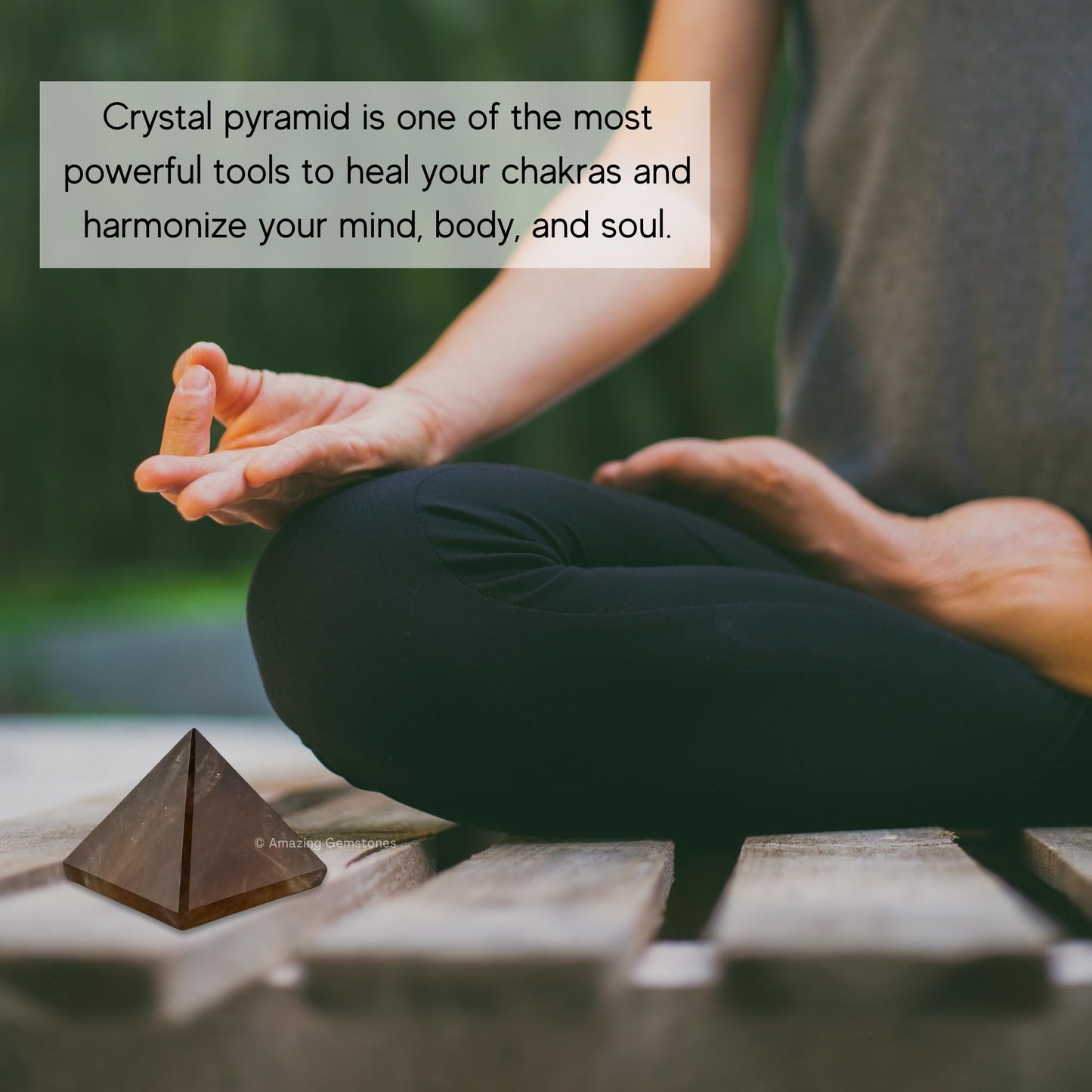 Amazing Gemstone Smoky Quartz Pyramid Crystal Healing Stones - 1" Great Pyramid Figurine of Natural Stone Pyramid for Meditation, Reiki, Chakra Balancing and Crystal Pyramids Grid