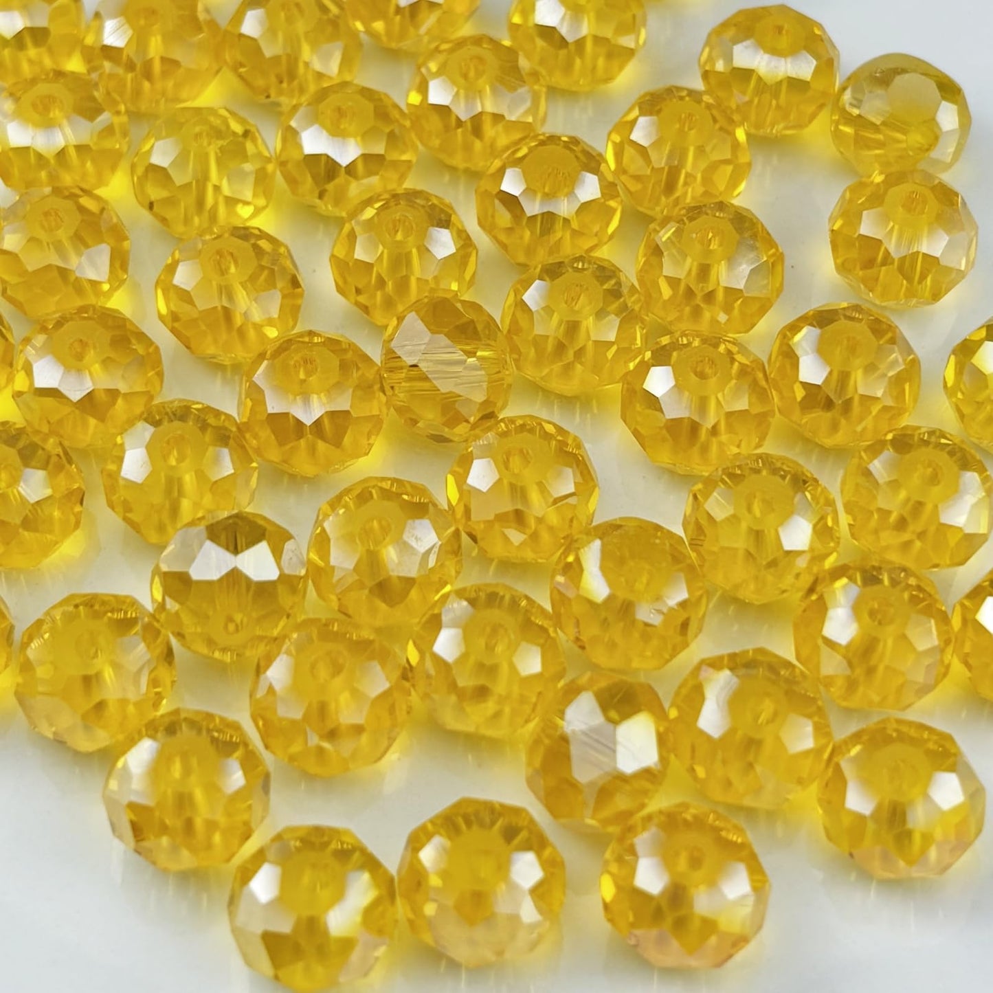 YHYPOCI 500pcs 3mm Crystal Glass Beads for Crafts Faceted Rondelle Glass Beads for Jewelry Making Crystal Spacer Beads for Necklaces Bracelets Earrings DIY Craft(Gold Yellow AB)