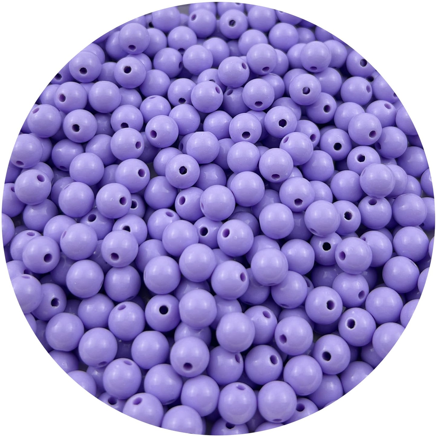 Mulutoo 200Pieces 10MM Acrylic Round Beads Round Acrylic Balls Chunky Beads Smooth Spacer Plastic Pastel Beads Craft Beads for Necklace and Bracelet Making Crafting Supplies(185-light Purple)