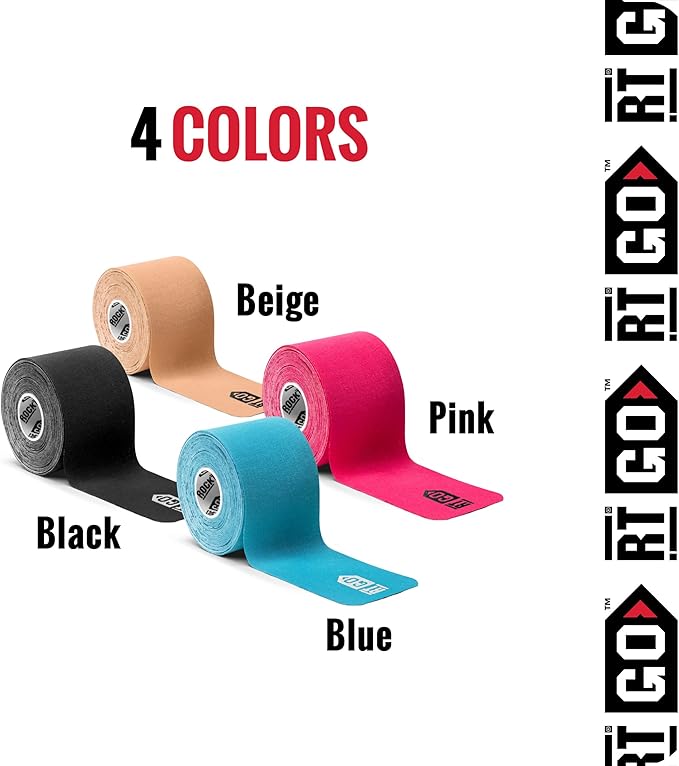RockTape Go Extra-Sticky Adhesive Pre-Cut Kinesiology Tape (Blue)
