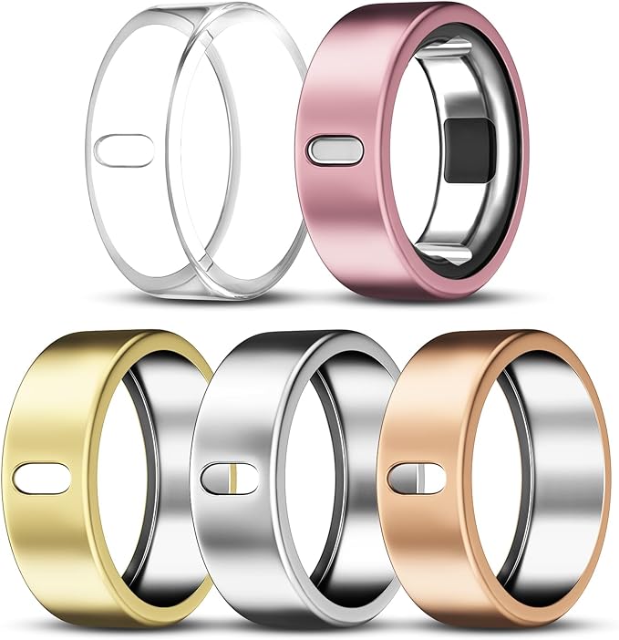 5 Pack Cover Compatible with Oura Ring Gen 4/Oura Ring Gen 3 Horizon/Heritage, Surport Charging with Cover on, Anti-Scratch TPU Protector for Oura Rings Accessories Women Men (Size 13)