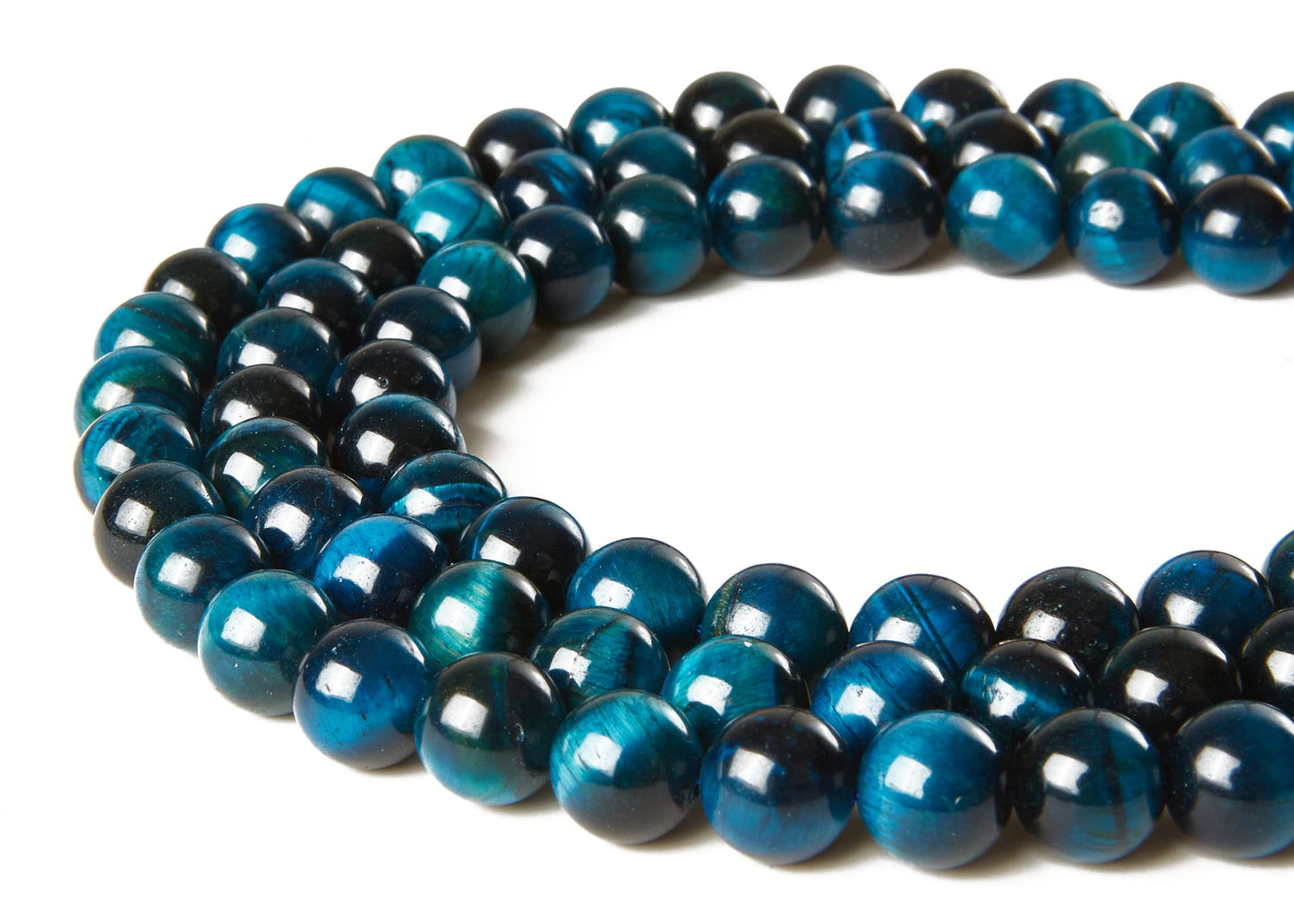 100pcs 10mm Aquamarine Tiger Eye Beads Natural Gemstone Beads Round Loose Beads for Jewelry Making