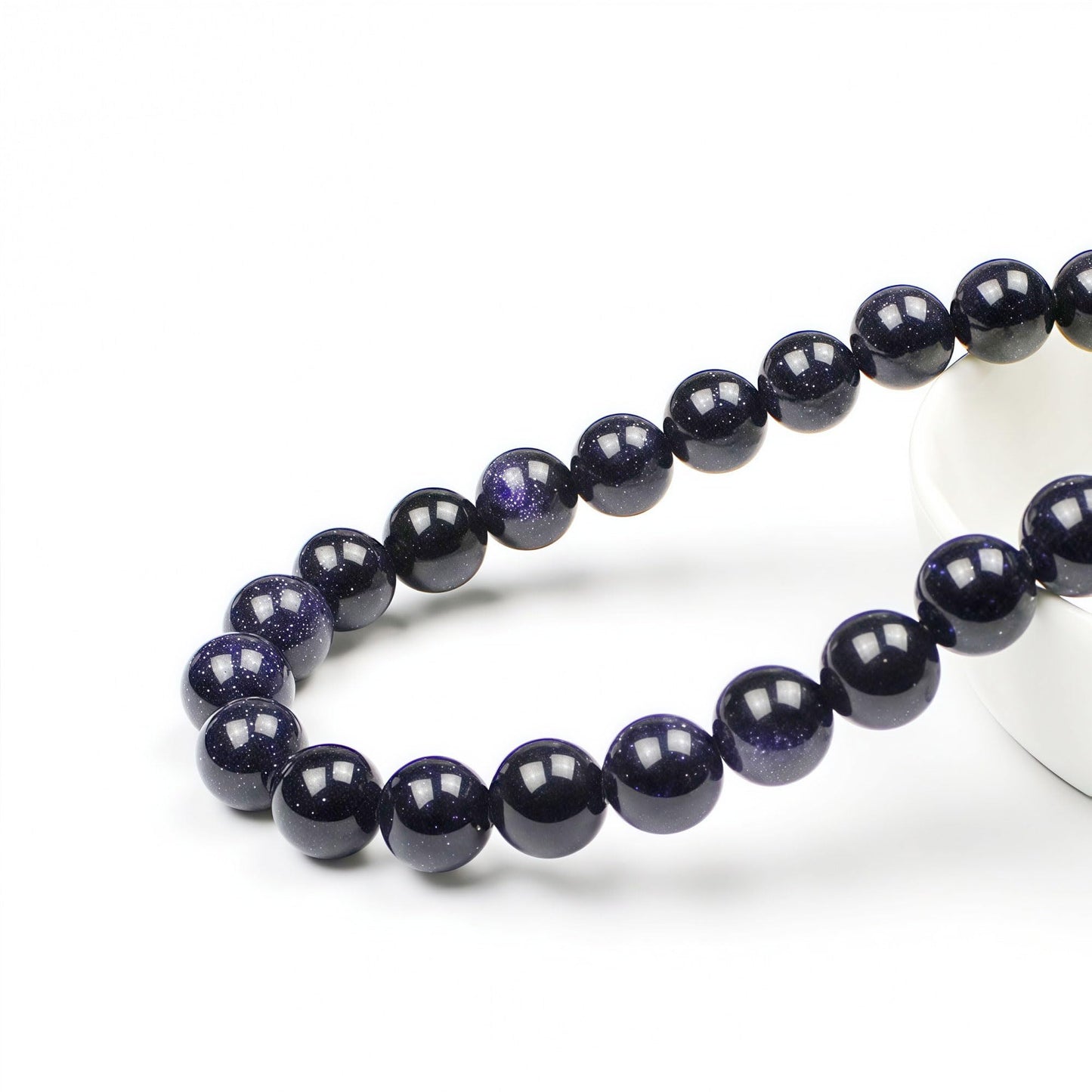 MJDCB Natural Stone Beads Blue Sand Stone Round Loose Beads for Jewelry Making DIY Bracelet Necklace (4mm)