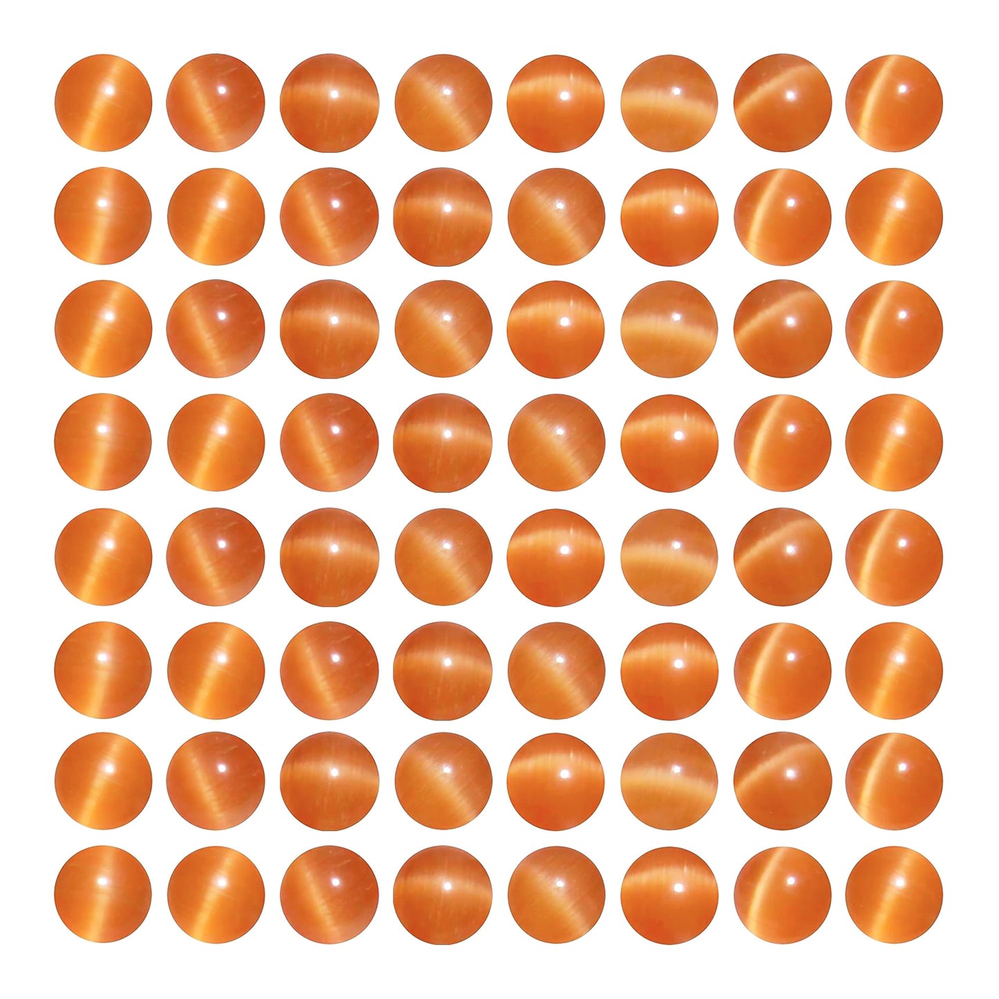 MJDCB 30pcs Orange Cat Eye Stone Beads 12mm Round Crystal Loose Bead for Jewelry Making DIY Bracelets Necklace