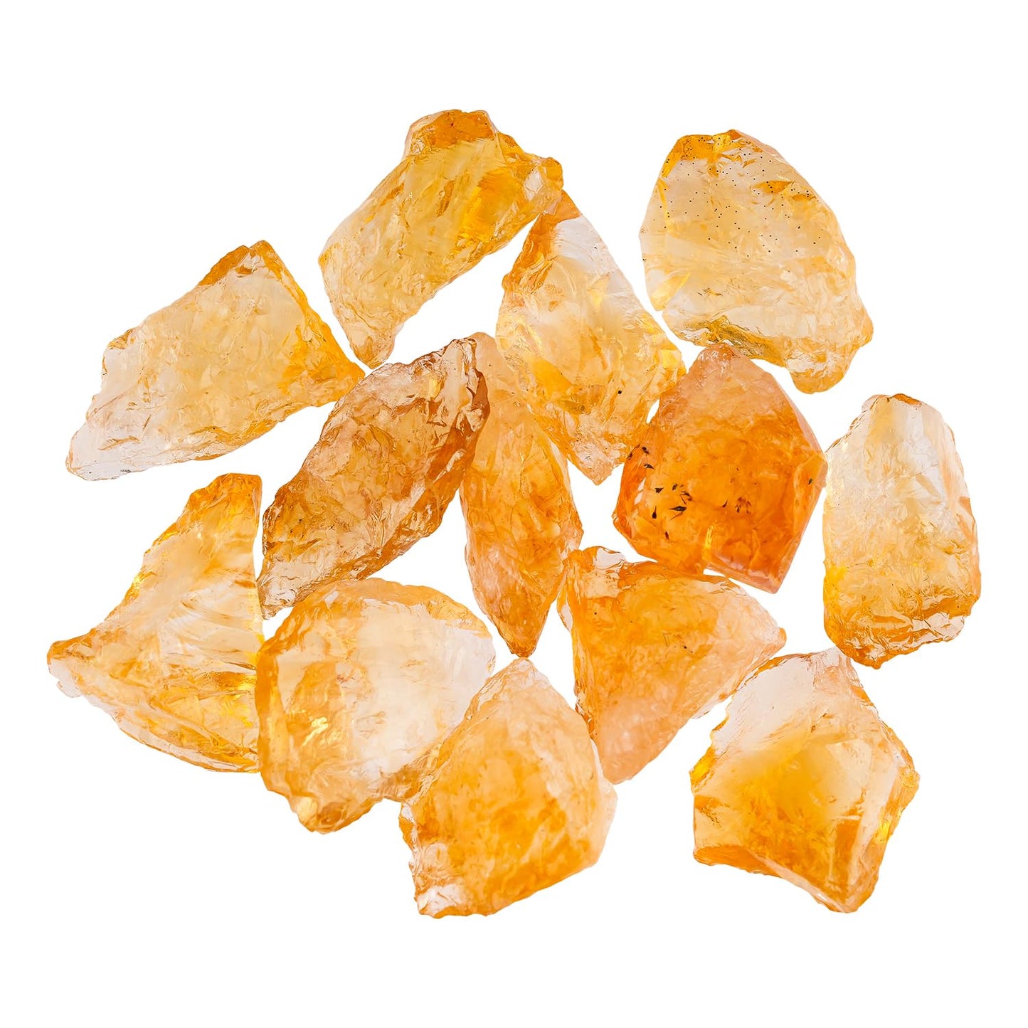 ColouredRocks 100 carats Yellow Citrine Crystals, Raw Stones, Rough Gemstones, Jewelry Making Supply, Cabbing, Polishing, Cutting, DIY, Crafts (10+pcs) (12-16mm)